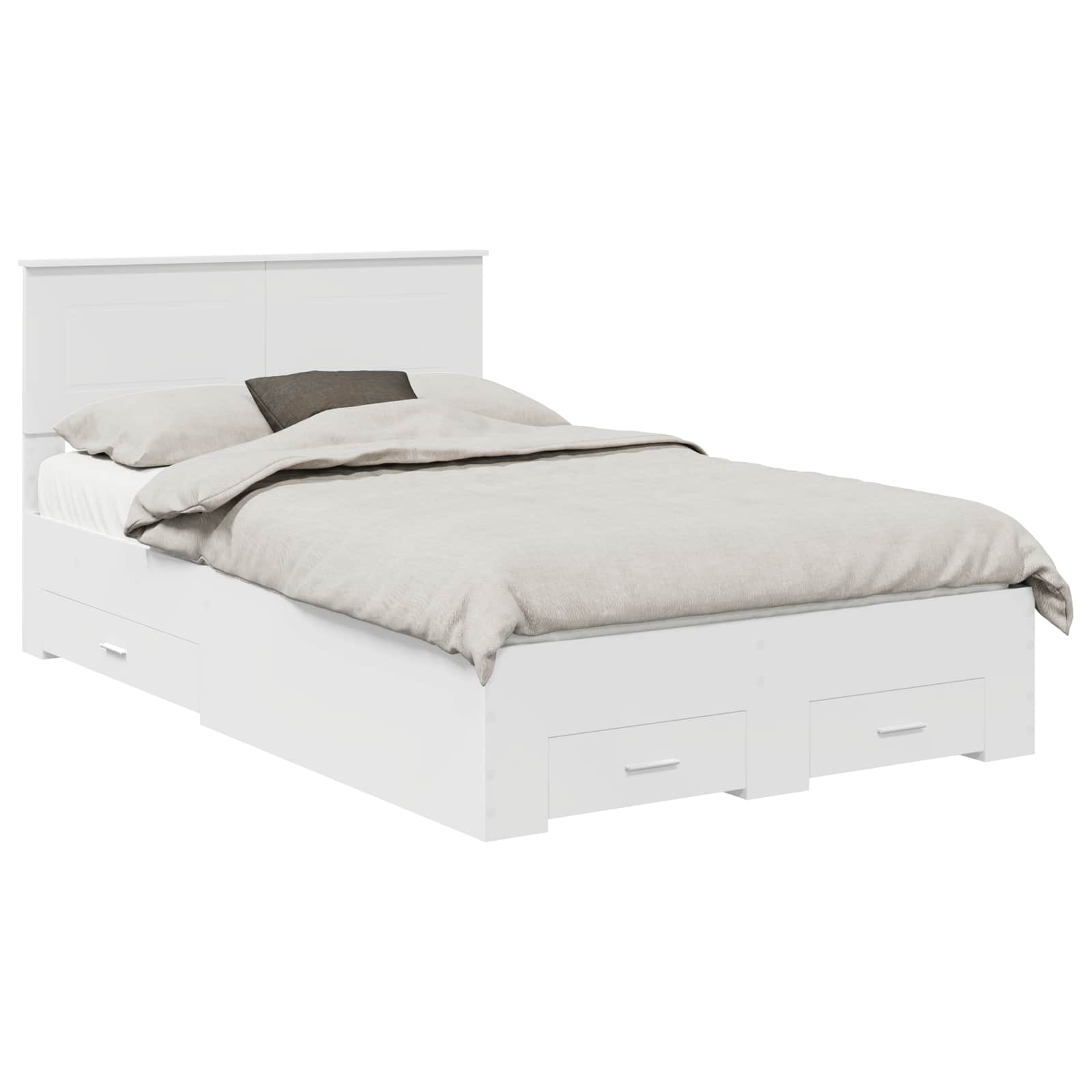 Sengestamme med hodegjerde Hvit 120 x 190 cm Konstruert tre