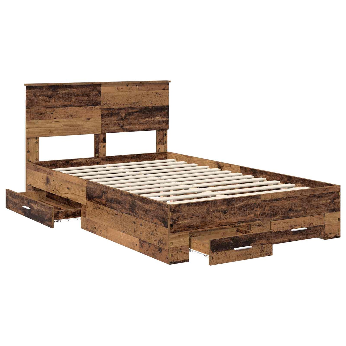 Sengestamme med skuff Gammelt tre 120 x 190 cm Konstruert tre