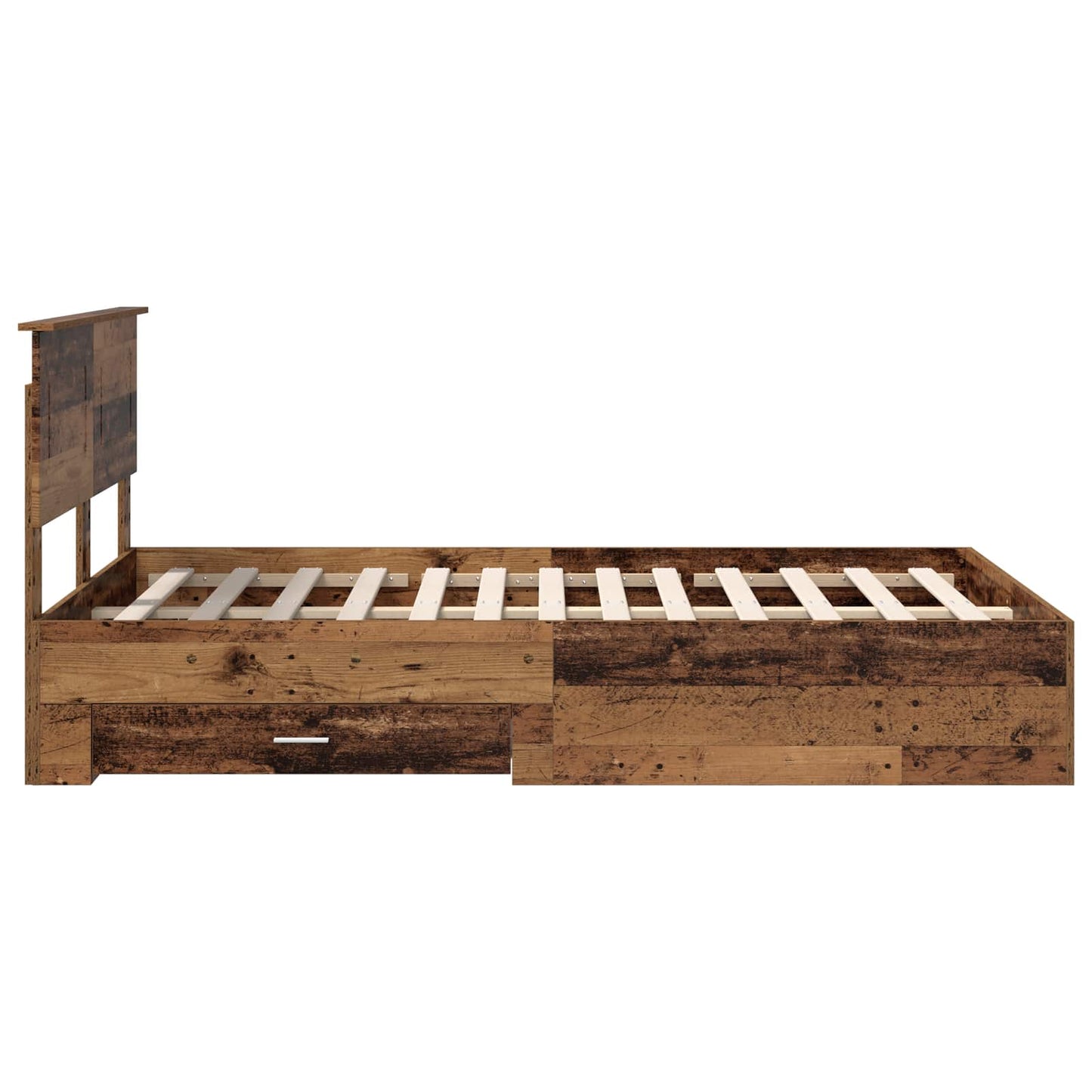 Sengestamme med skuff Gammelt tre 120 x 190 cm Konstruert tre
