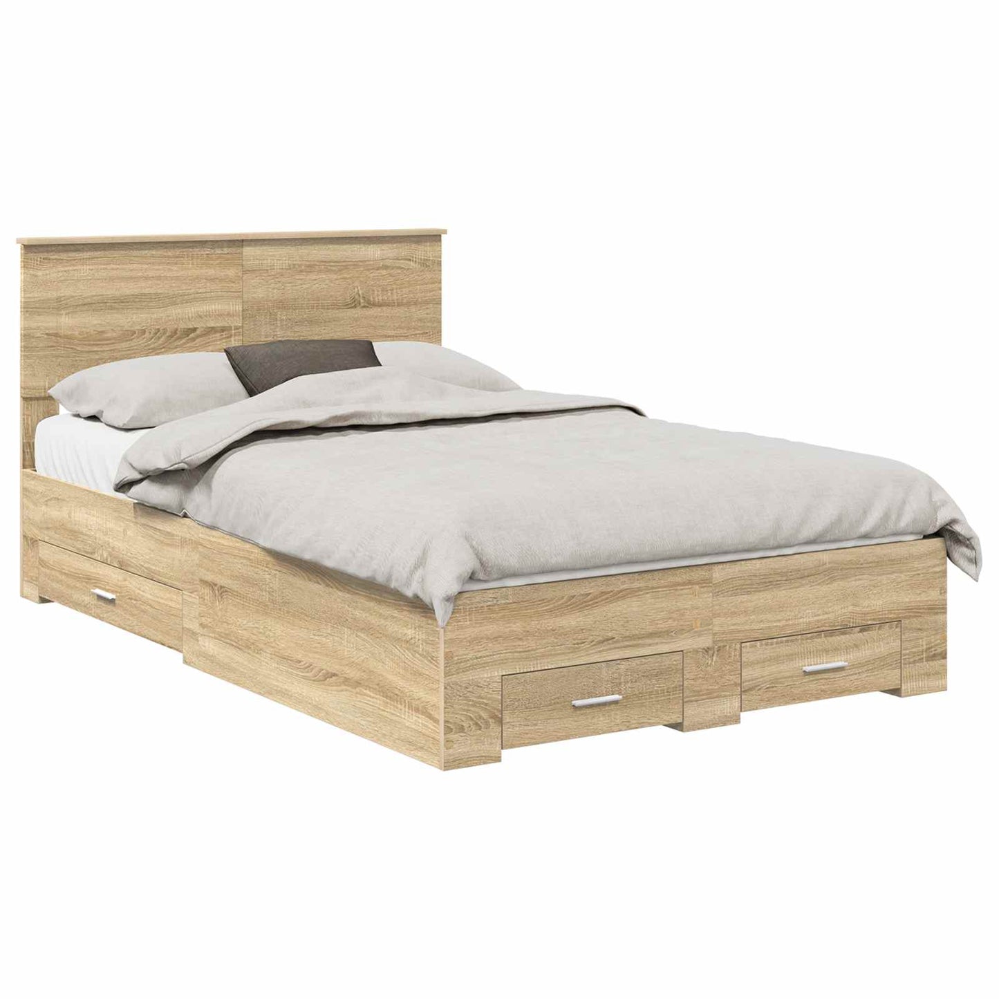 Sengestamme med skuff Sonoma eik 120 x 200 cm Konstruert tre