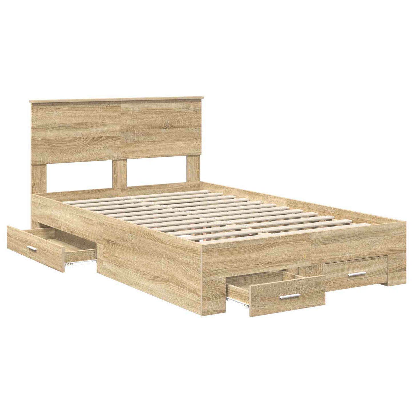 Sengestamme med skuff Sonoma eik 120 x 200 cm Konstruert tre