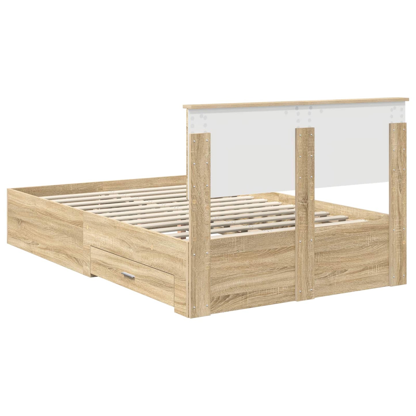 Sengestamme med skuff Sonoma eik 120 x 200 cm Konstruert tre