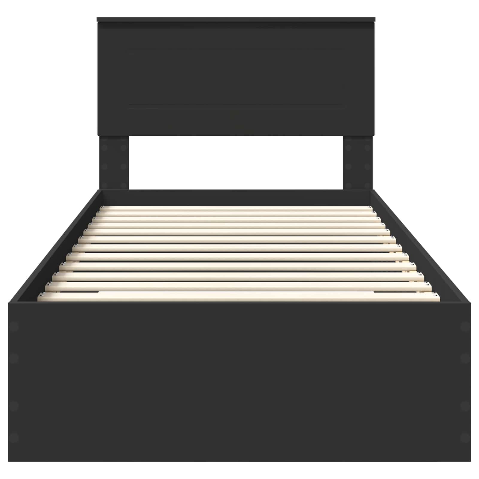 Sengestamme med skuff Svart og sølv 100 x 200 cm Konstruert tre