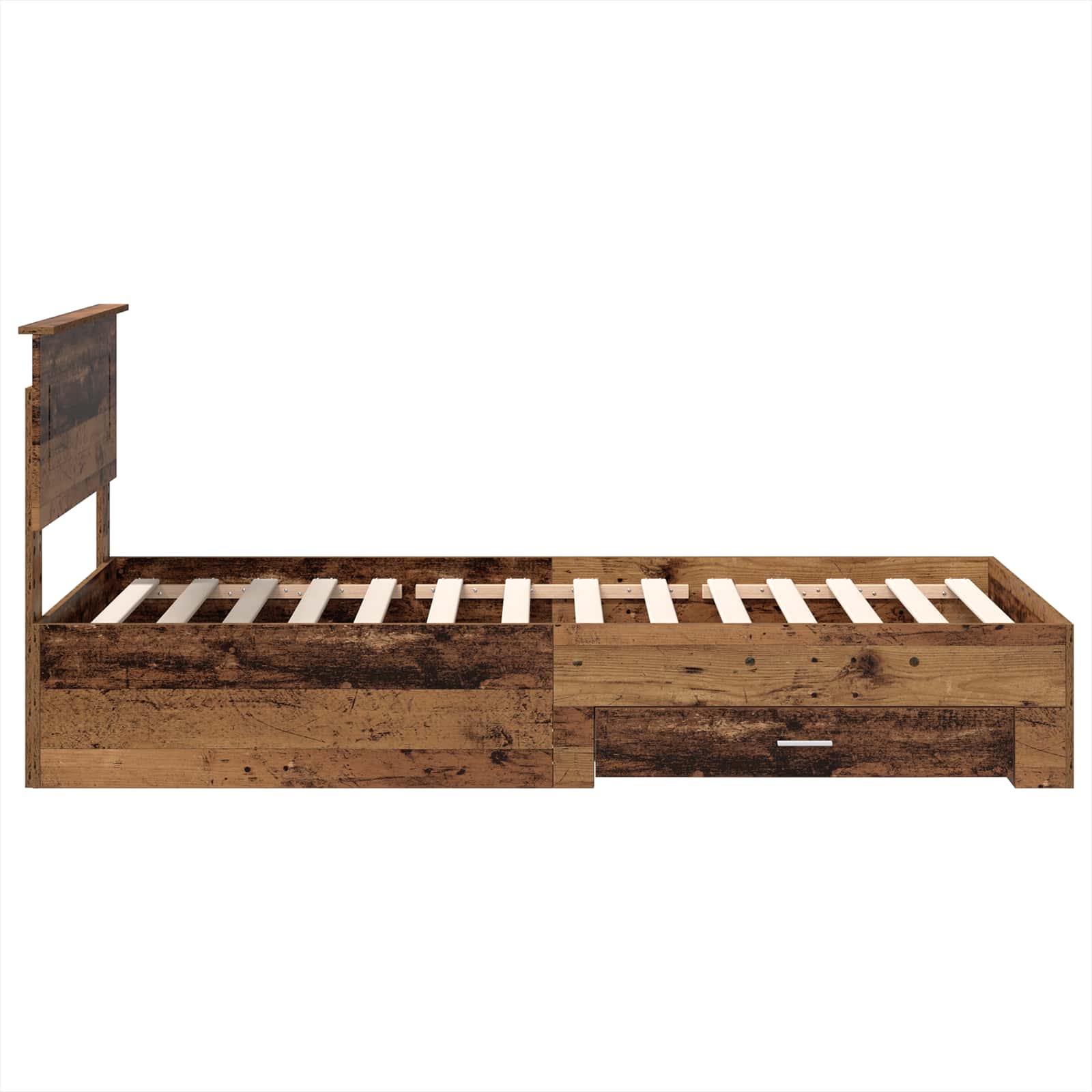 Sengestamme med skuff Gammelt tre 100 x 200 cm Konstruert tre