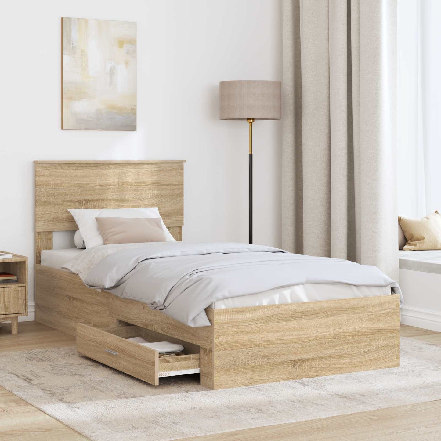 Sengestamme Sonoma Eik og Sølv 75 x 190 cm Konstruert tre