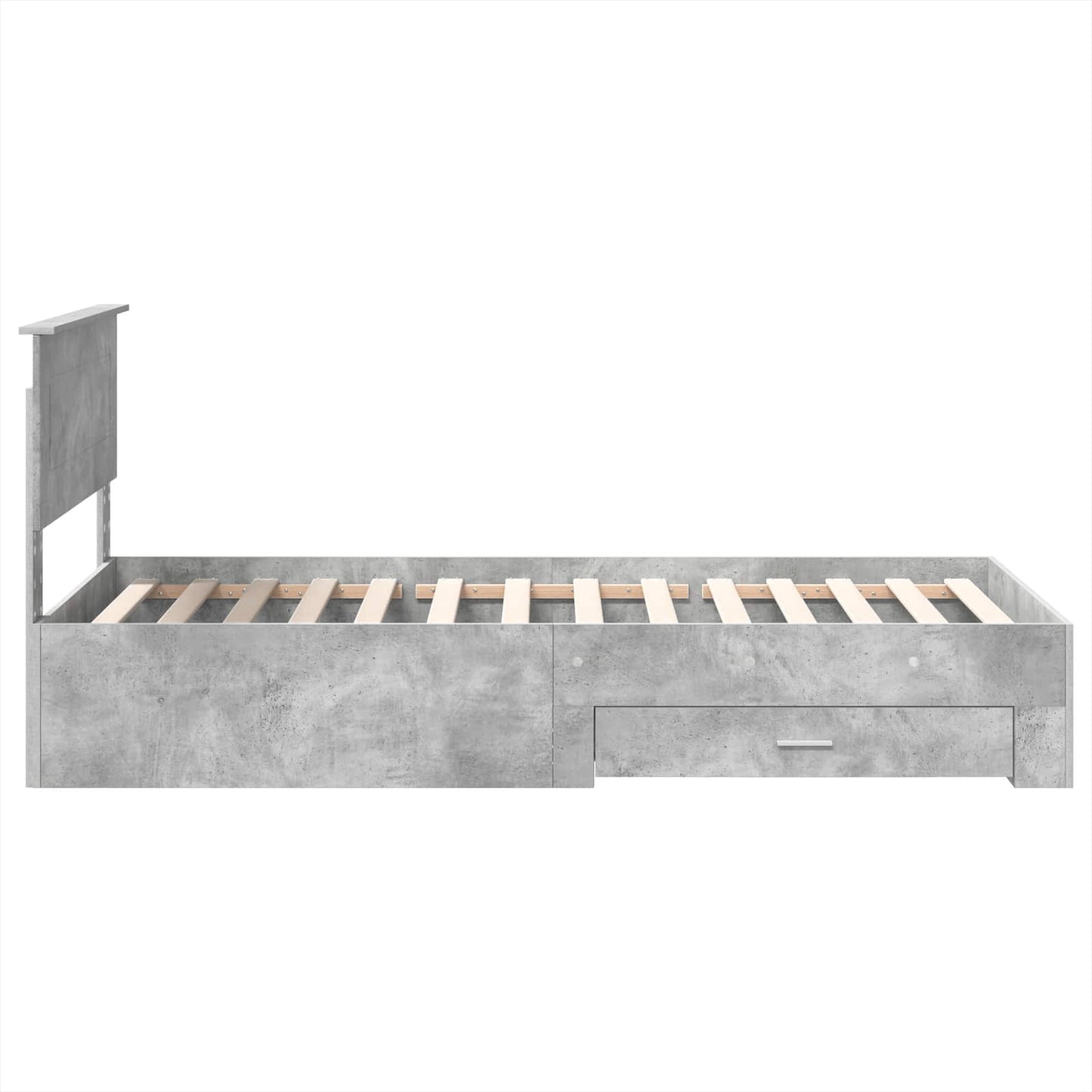 Sengestamme Betonggrå og Sølv 75 x 190 cm Konstruert tre