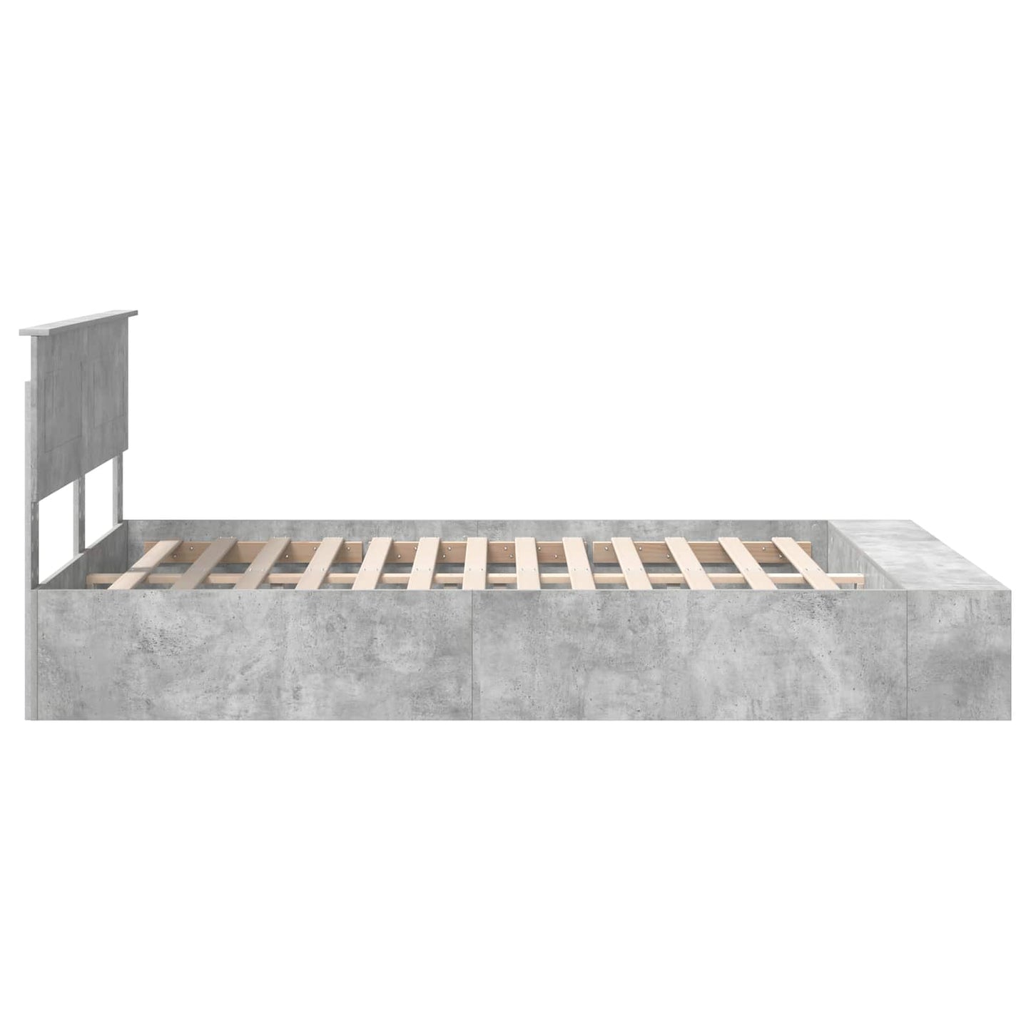 Sengestamme med hylle Betonggrå 160 x 200 cm Konstruert tre