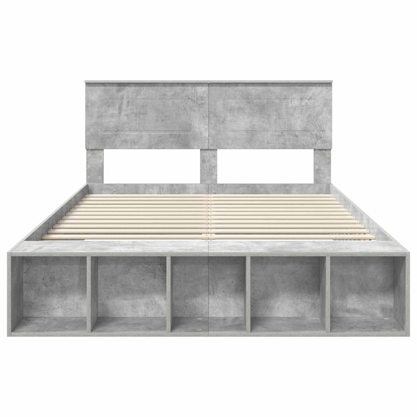 Sengestamme med hylle Betonggrå 150 x 200 cm Konstruert tre
