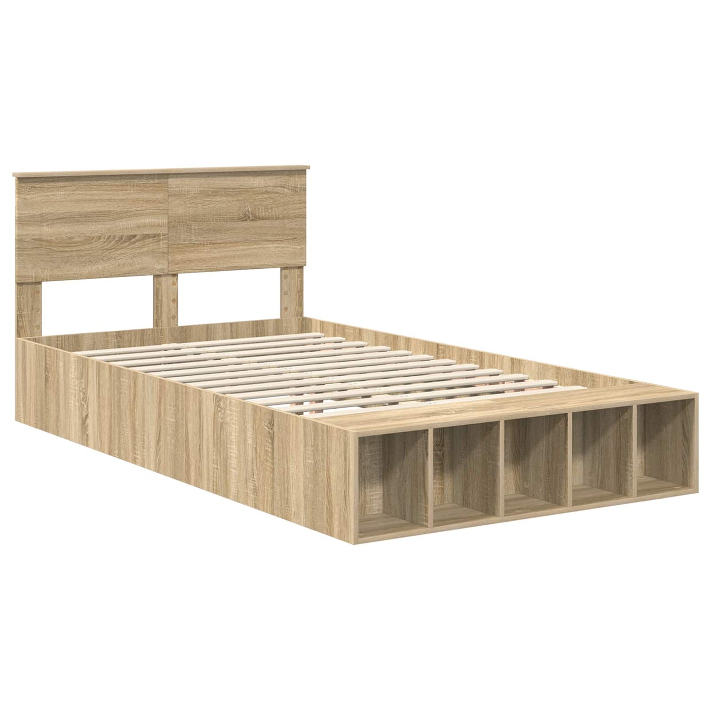 Sengestamme med hylle Sonoma eik 135 x 190 cm Konstruert tre