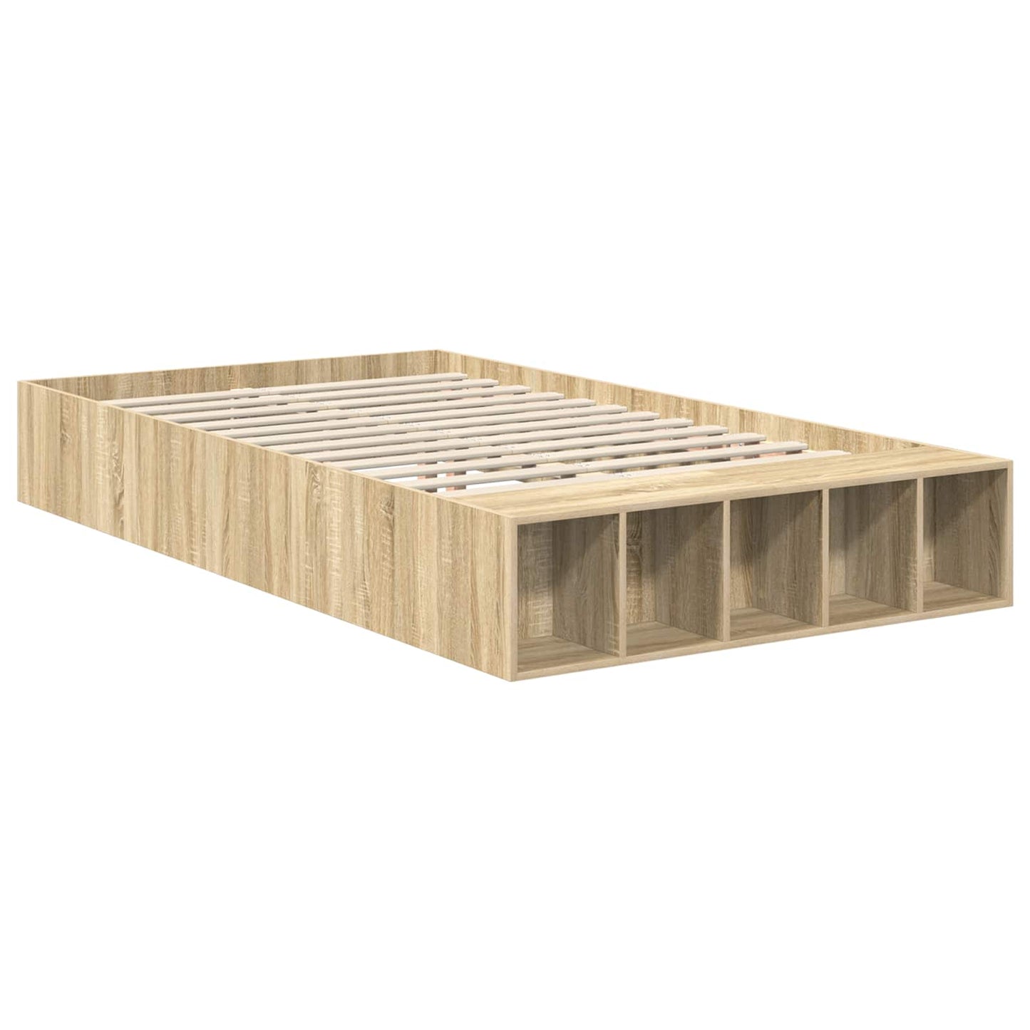 Sengestamme med hylle Sonoma eik 135 x 190 cm Konstruert tre