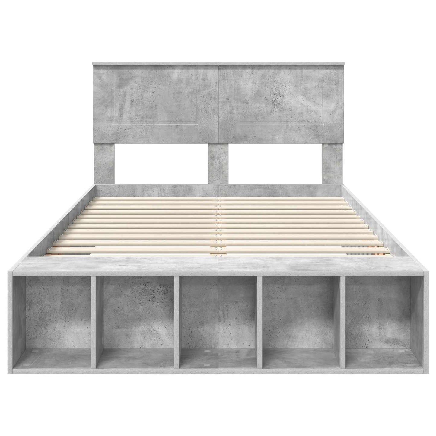 Sengestamme med hylle Betonggrå 135 x 190 cm Konstruert tre