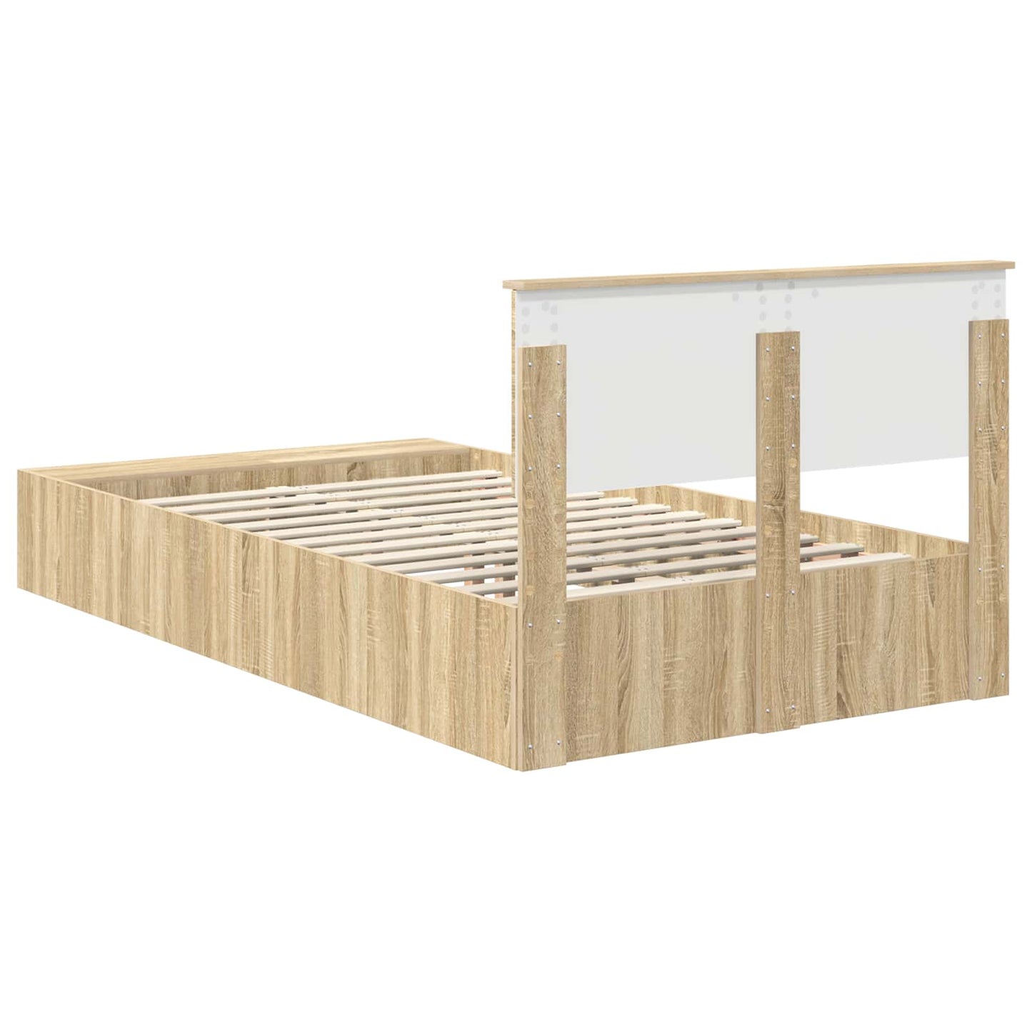 Sengestamme med hylle Sonoma eik 120 x 190 cm Konstruert tre