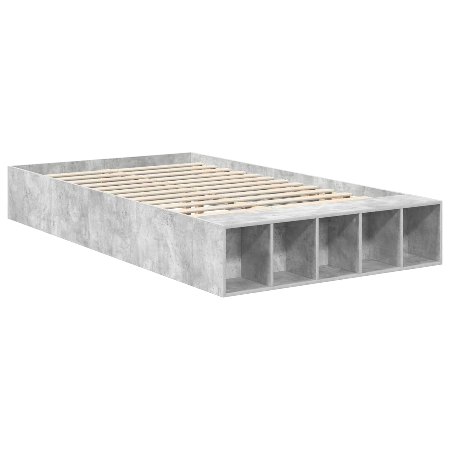 Sengestamme med hylle Betonggrå 120 x 190 cm Konstruert tre