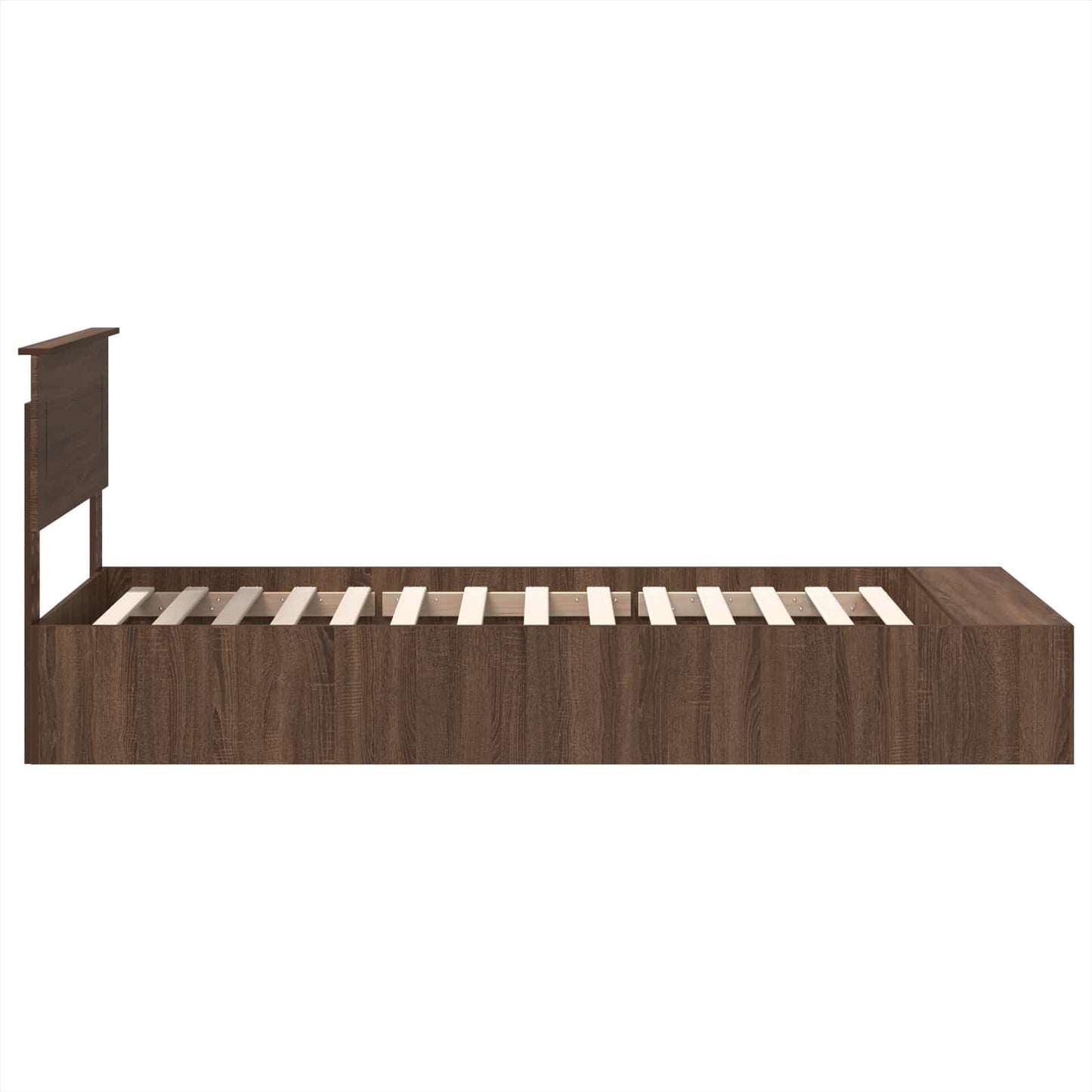 Sengestamme med hylle Brun Eik 75 x 190 cm Konstruert tre