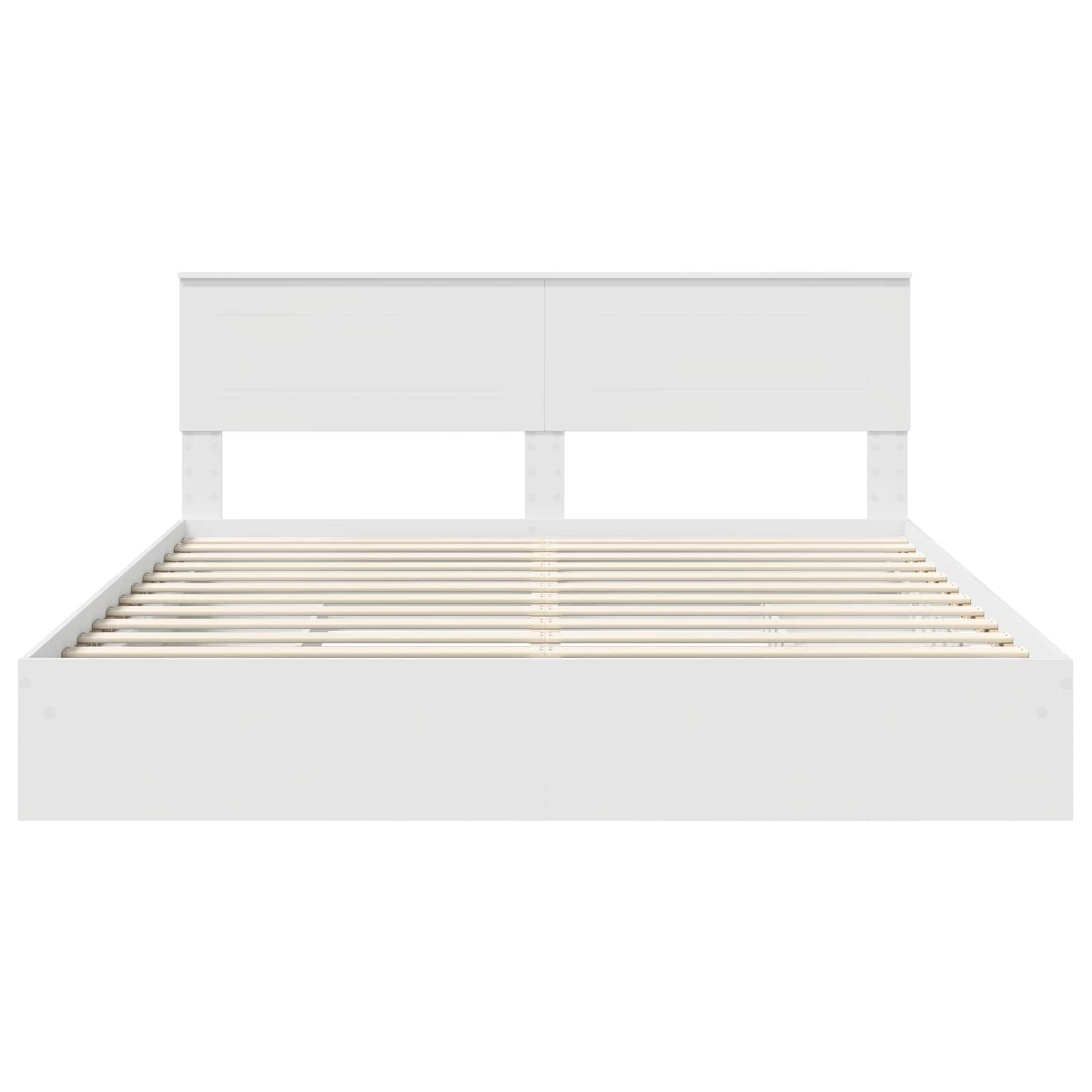 Sengestamme med skuff Hvit 200 x 200 cm Konstruert tre