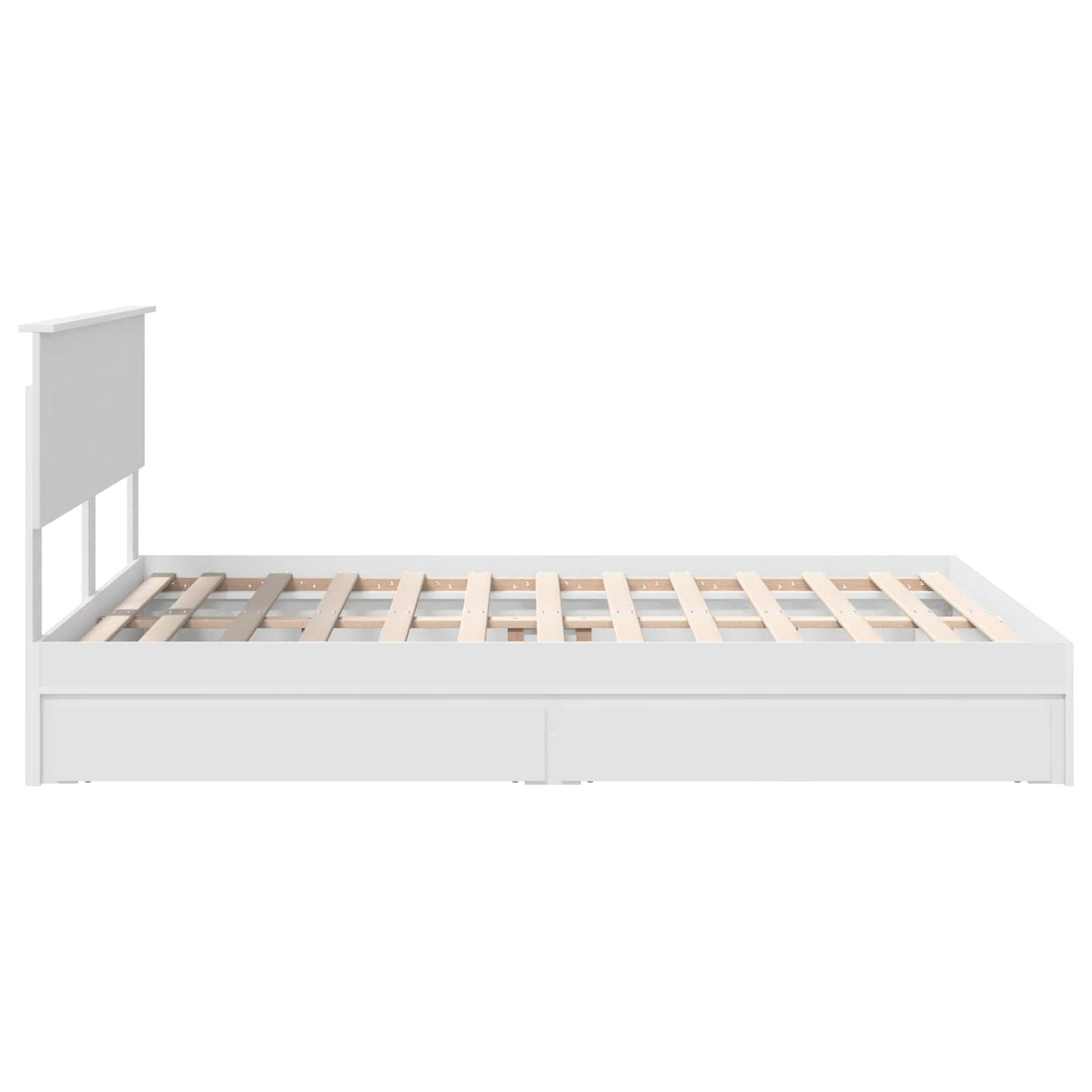 Seng med Oppbevaring med skuff Hvit 160 x 200 cm Konstruert tre