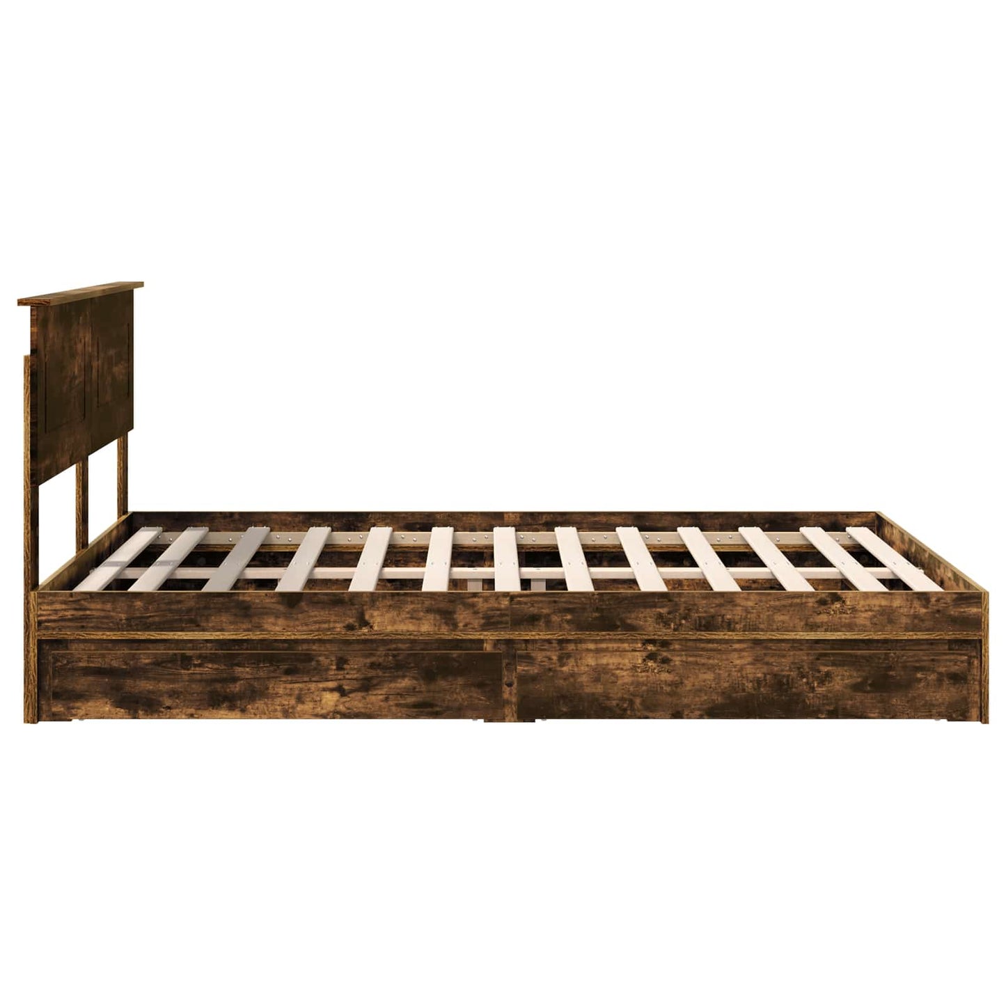 Seng med Oppbevaring Røkt eik 160 x 200 cm Konstruert tre