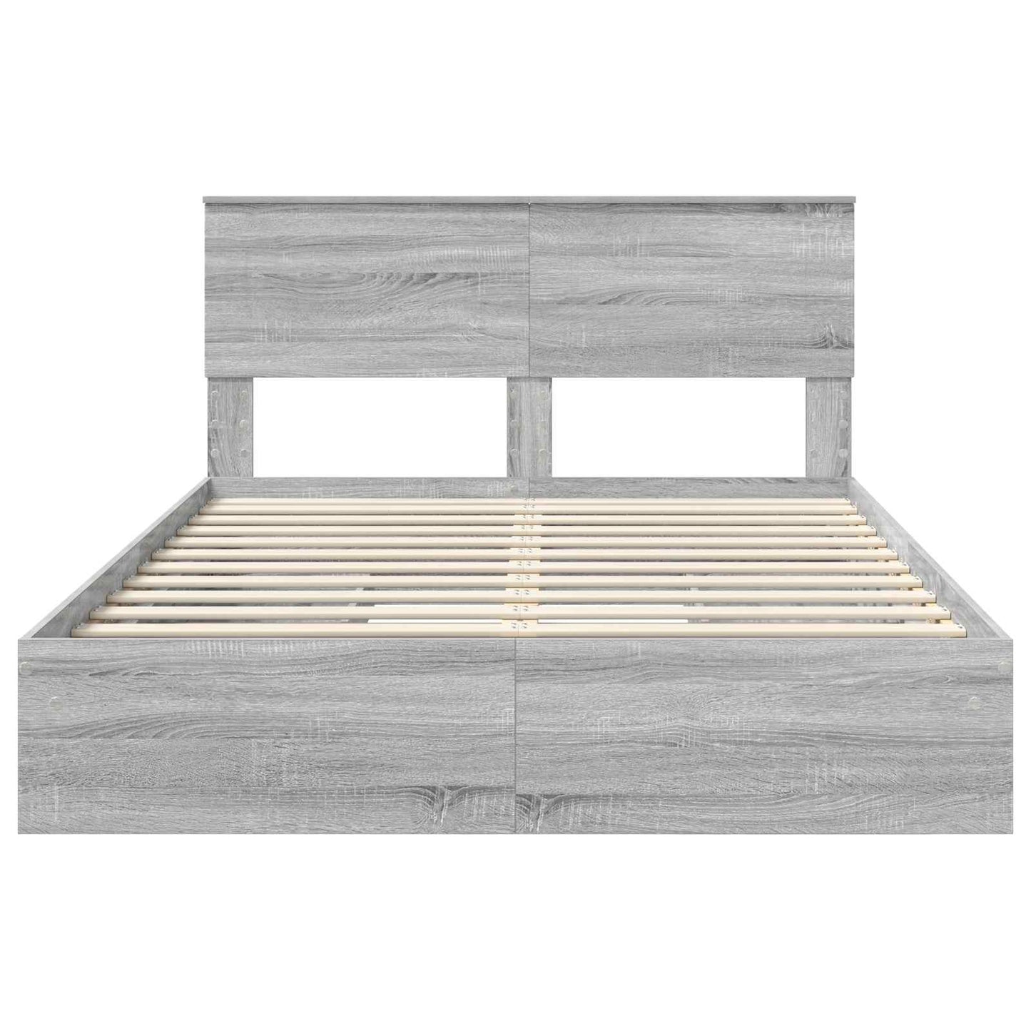 Seng med Oppbevaring Grå Sonoma 150 x 200 cm Konstruert tre