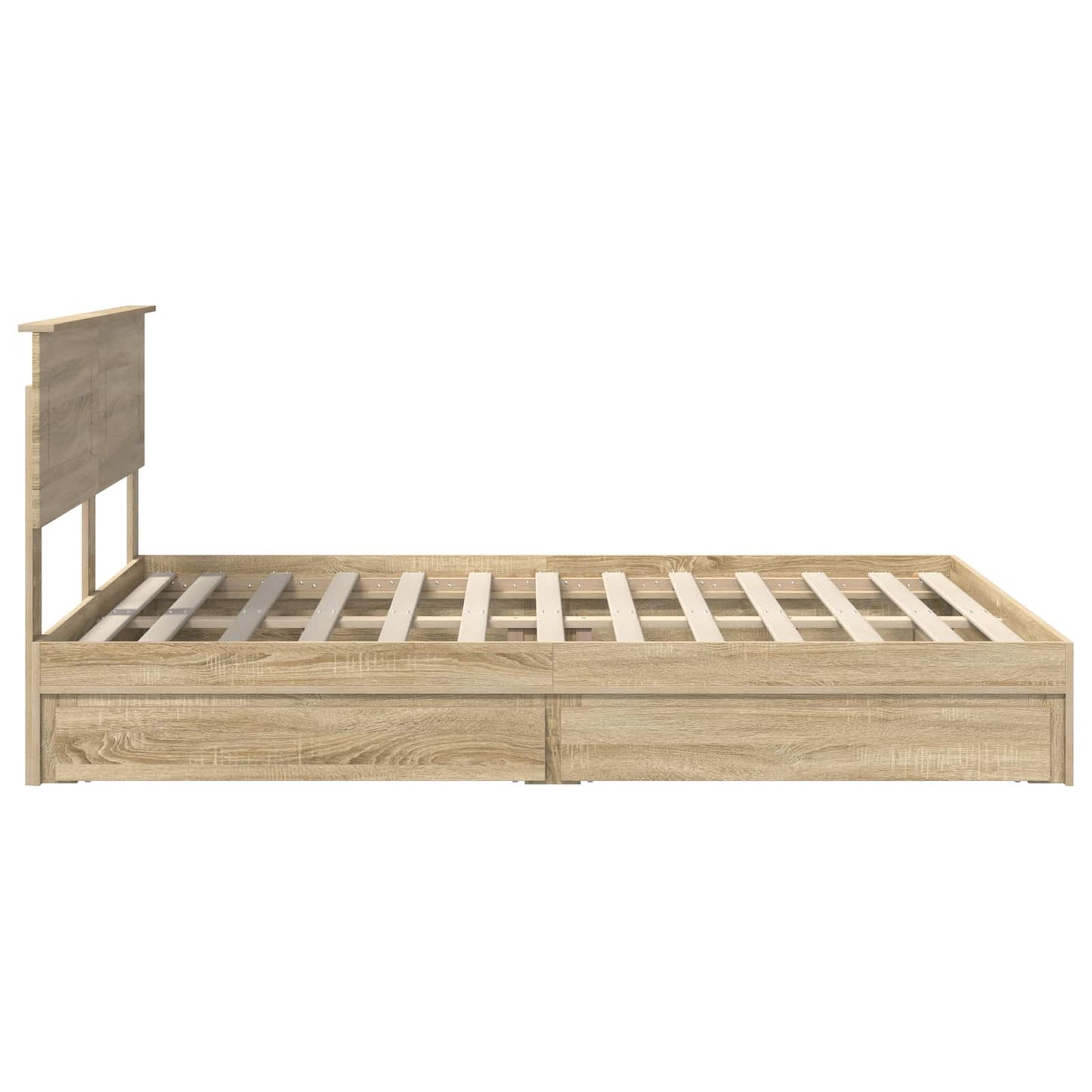 Seng med Oppbevaring Sonoma eik 140 x 200 cm Konstruert tre