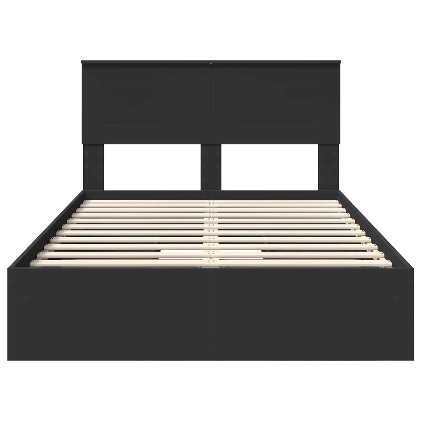 Seng med Oppbevaring Svart 135 x 190 cm Konstruert tre