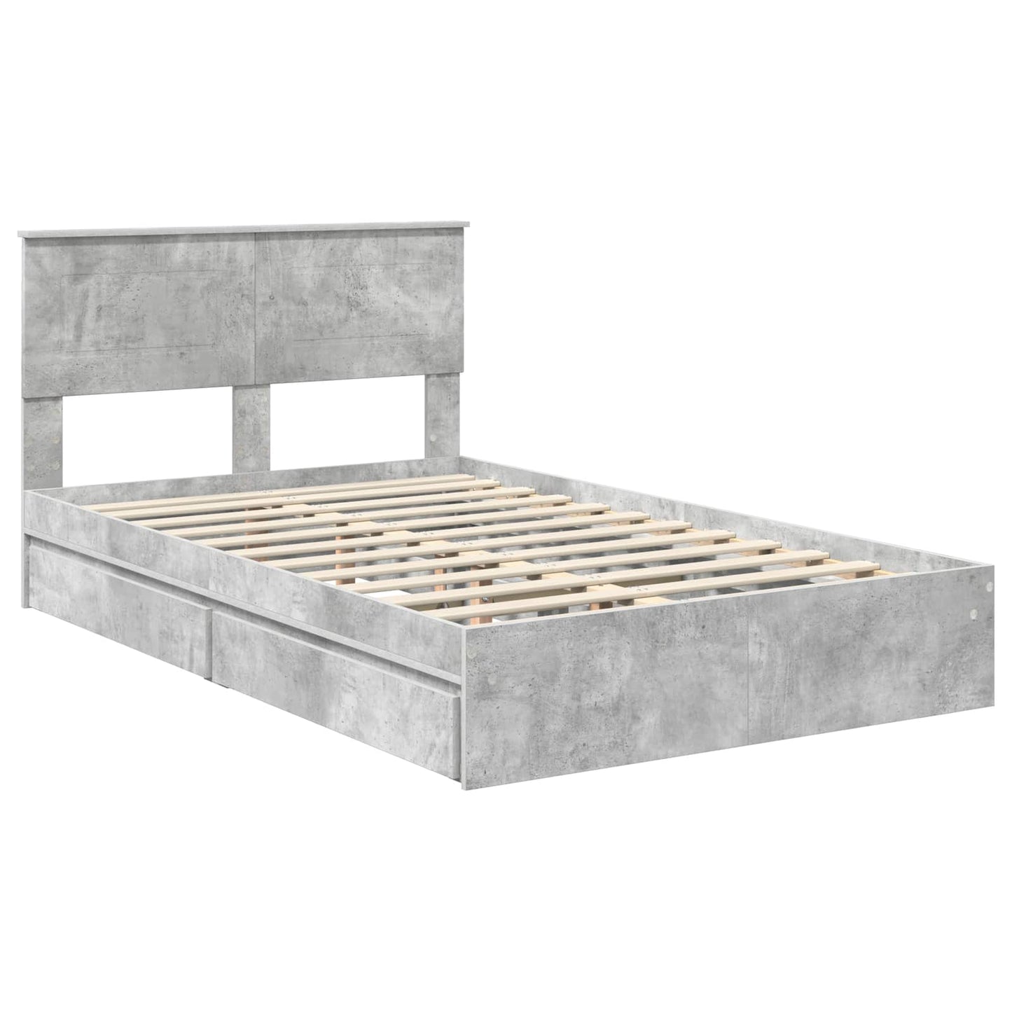Seng med Oppbevaring Betonggrå 135 x 190 cm Konstruert tre