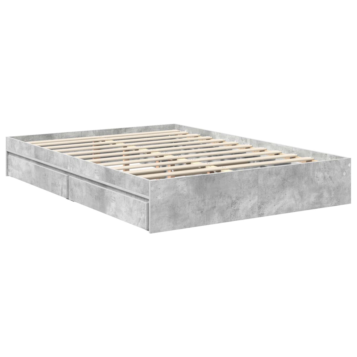 Seng med Oppbevaring Betonggrå 135 x 190 cm Konstruert tre