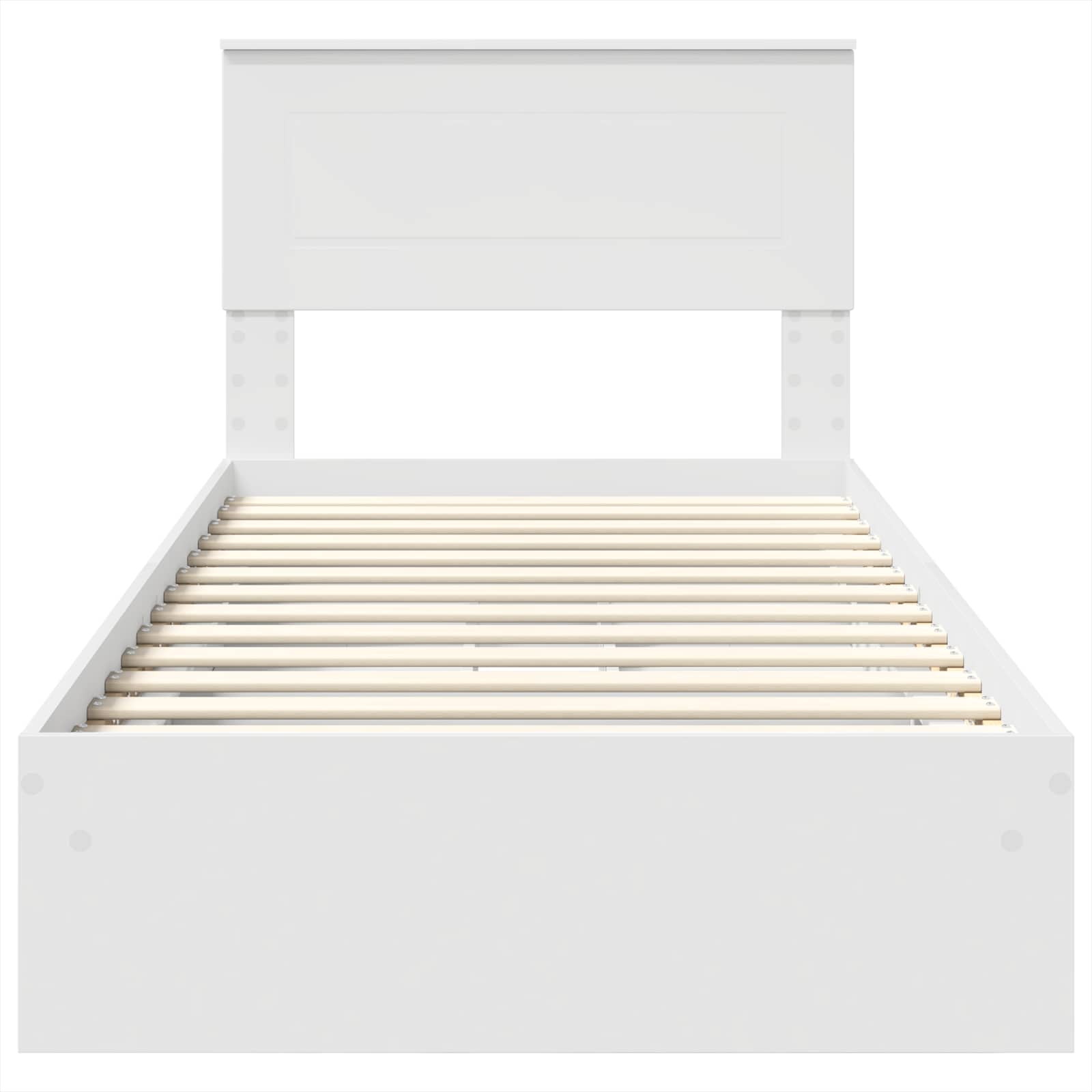 Seng med Oppbevaring med skuff Hvit 100 x 200 cm Konstruert tre