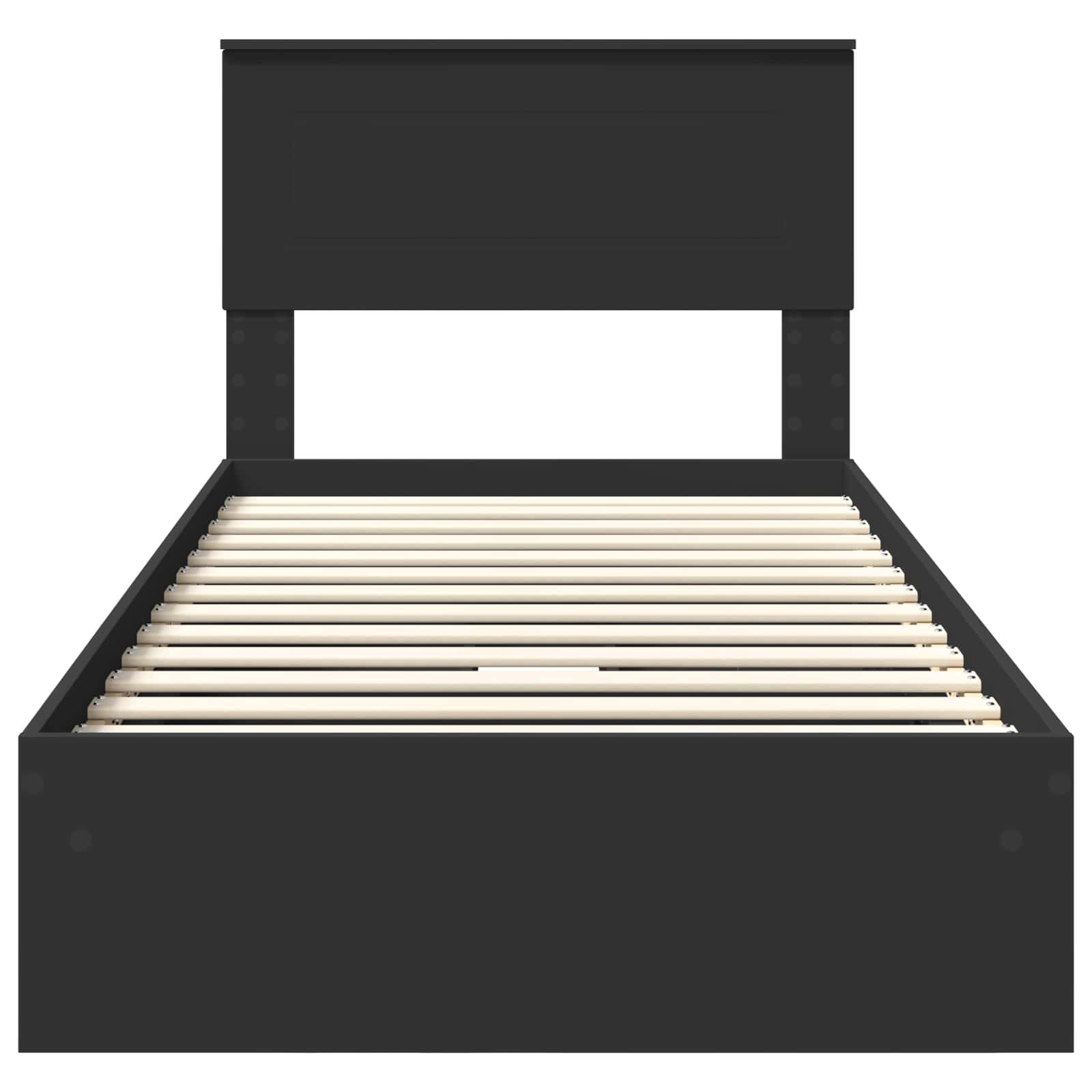 Seng med Oppbevaring med skuff Svart 90 x 190 cm Konstruert tre