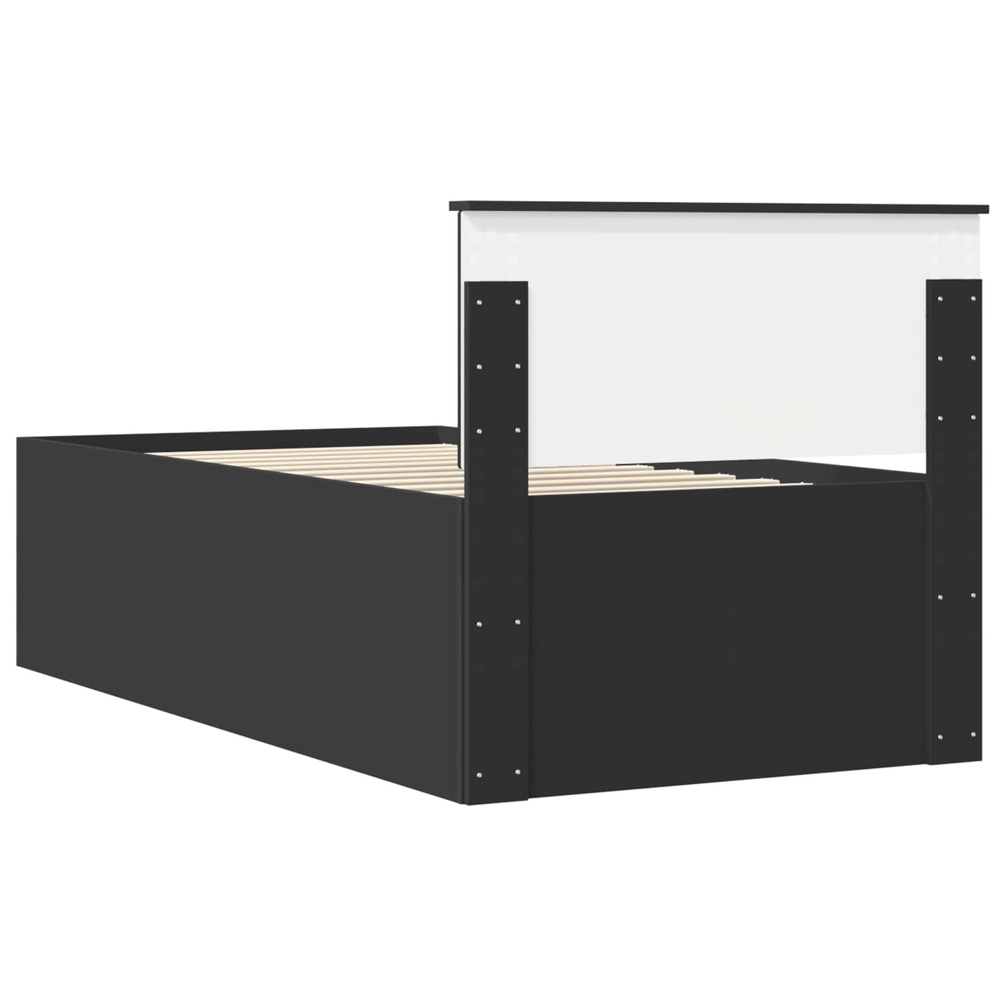 Seng med skuff med hodegjerde Svart 90 x 200 cm Konstruert tre