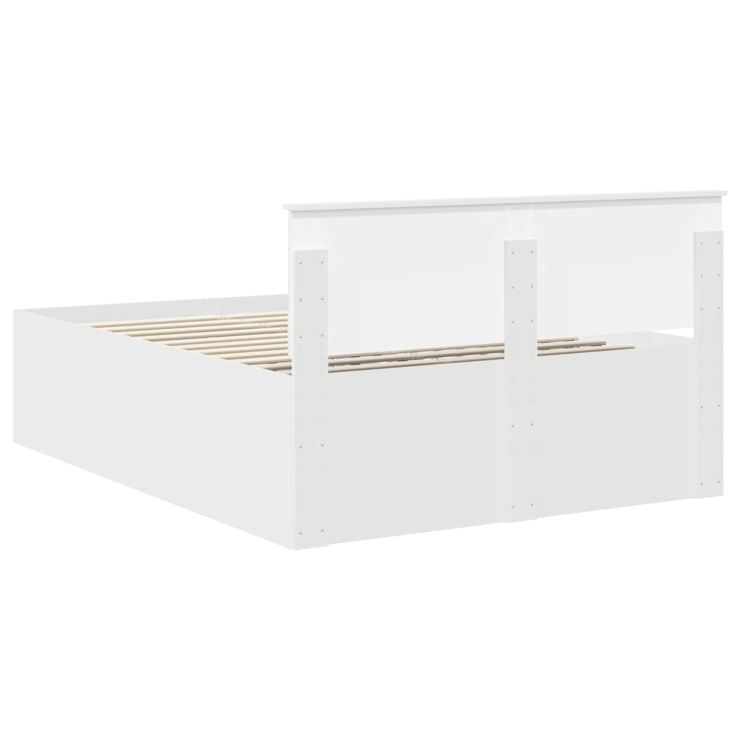 Sengestamme med hodegjerde Hvit 160 x 200 cm Konstruert tre