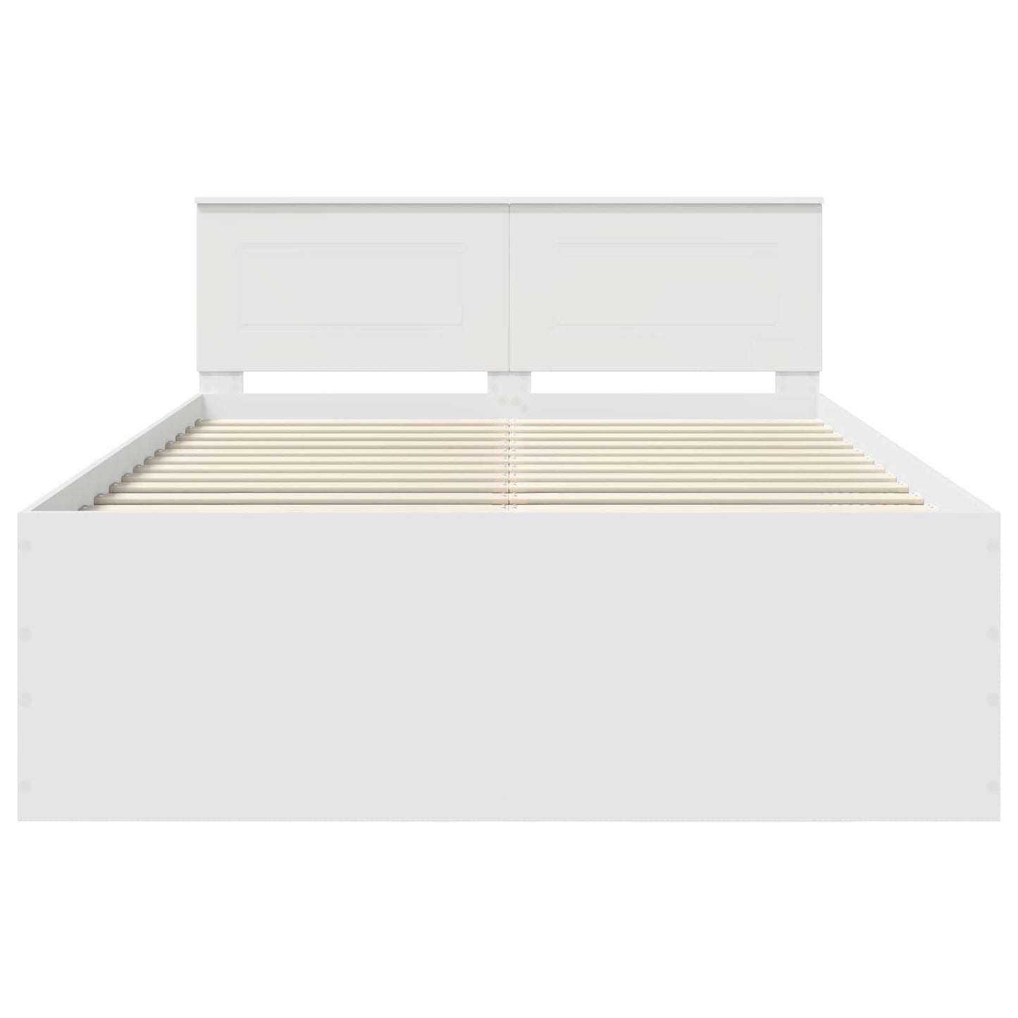 Sengestamme med hodegjerde Hvit 160 x 200 cm Konstruert tre