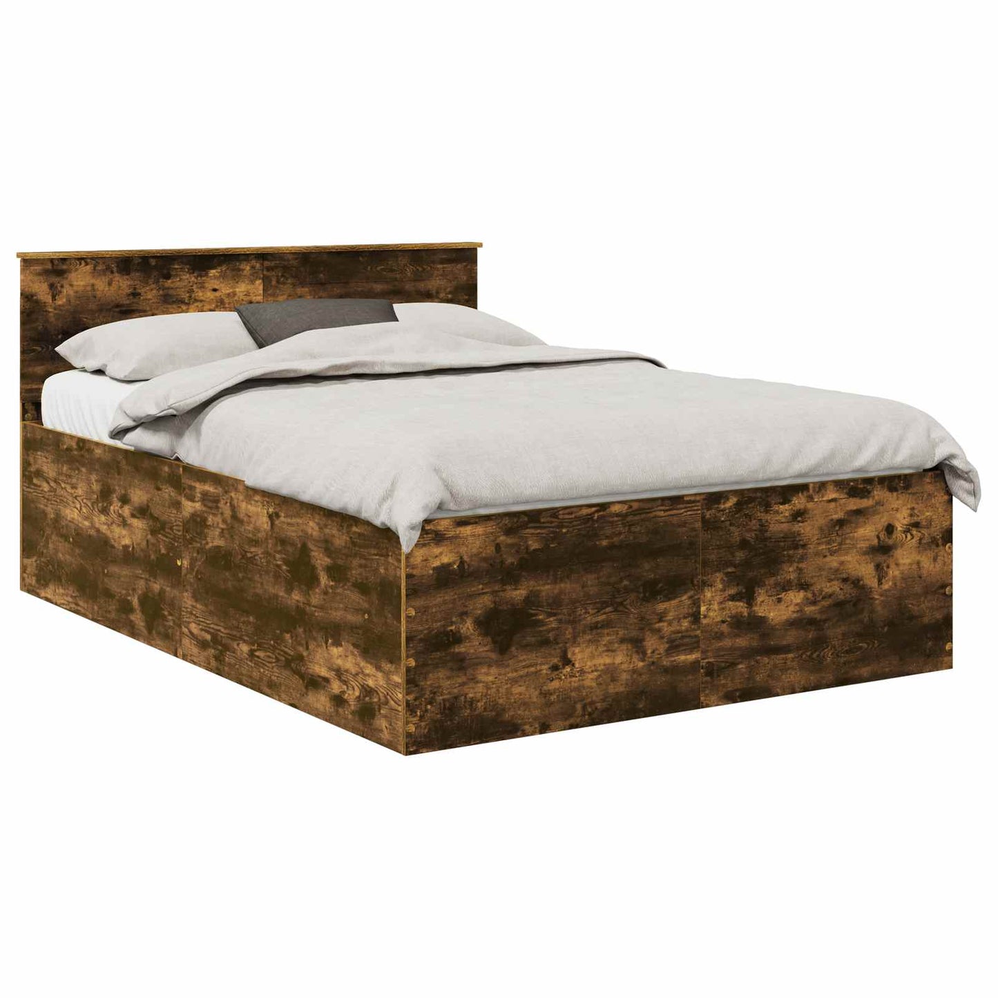 Sengestamme med hodegjerde Røkt eik 150 x 200 cm Konstruert tre