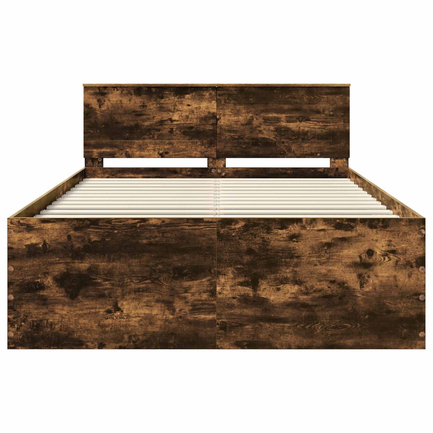 Sengestamme med hodegjerde Røkt eik 150 x 200 cm Konstruert tre