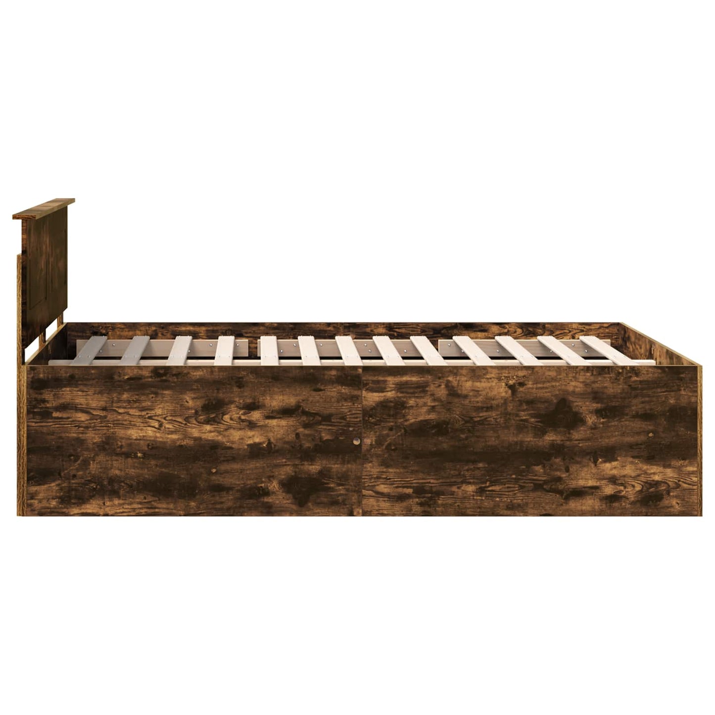 Sengestamme med hodegjerde Røkt eik 150 x 200 cm Konstruert tre