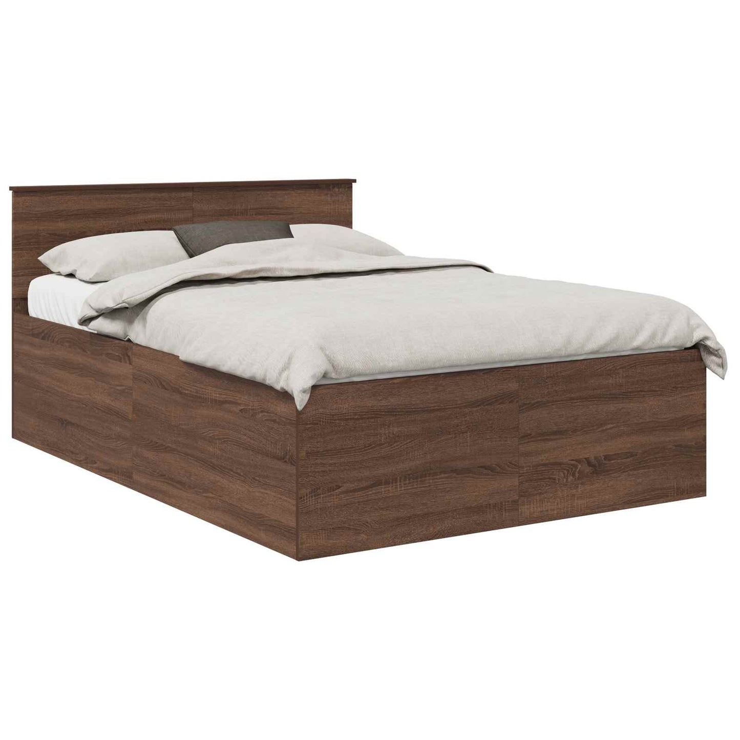 Sengestamme med hodegjerde Brun Eik 150 x 200 cm Konstruert tre