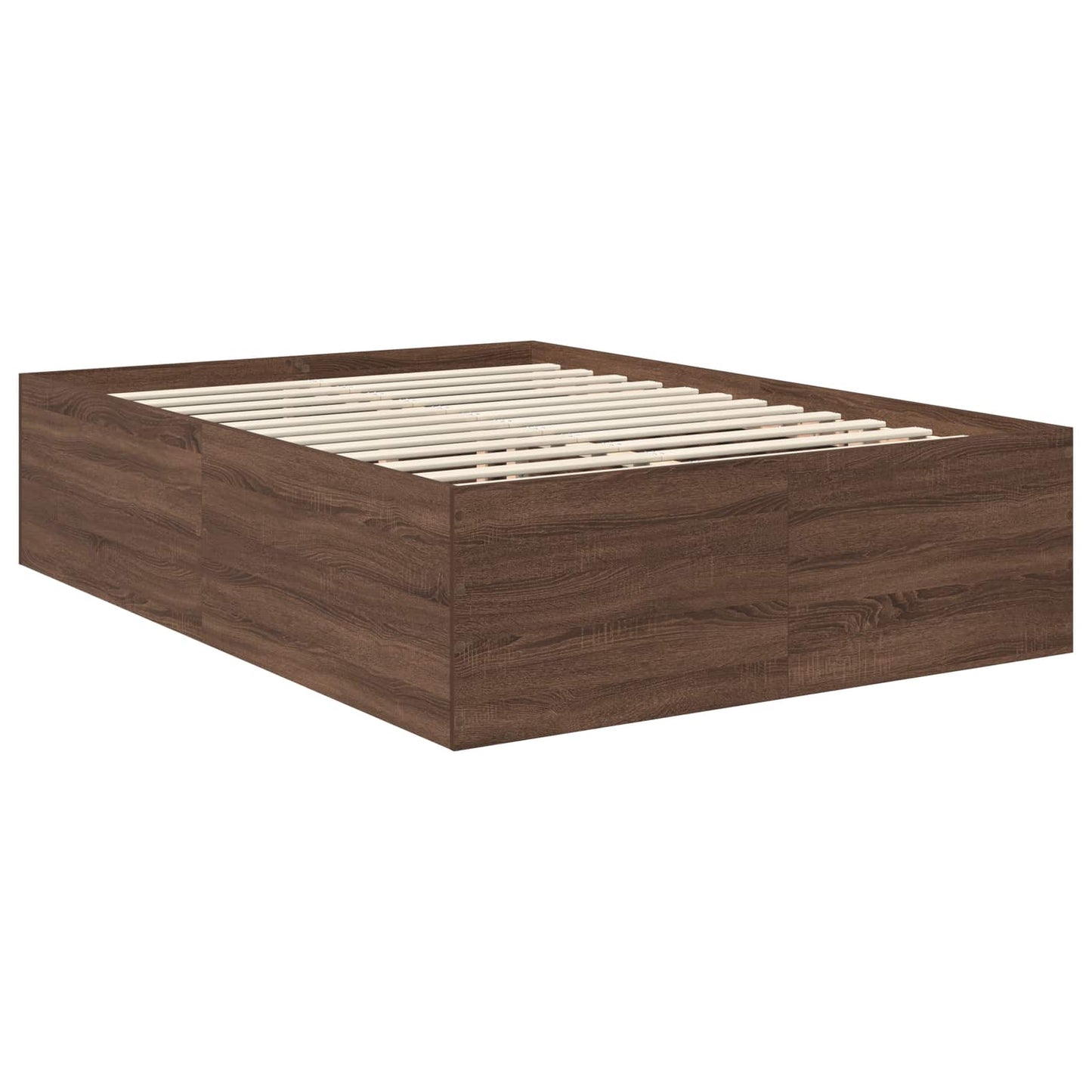 Sengestamme med hodegjerde Brun Eik 150 x 200 cm Konstruert tre