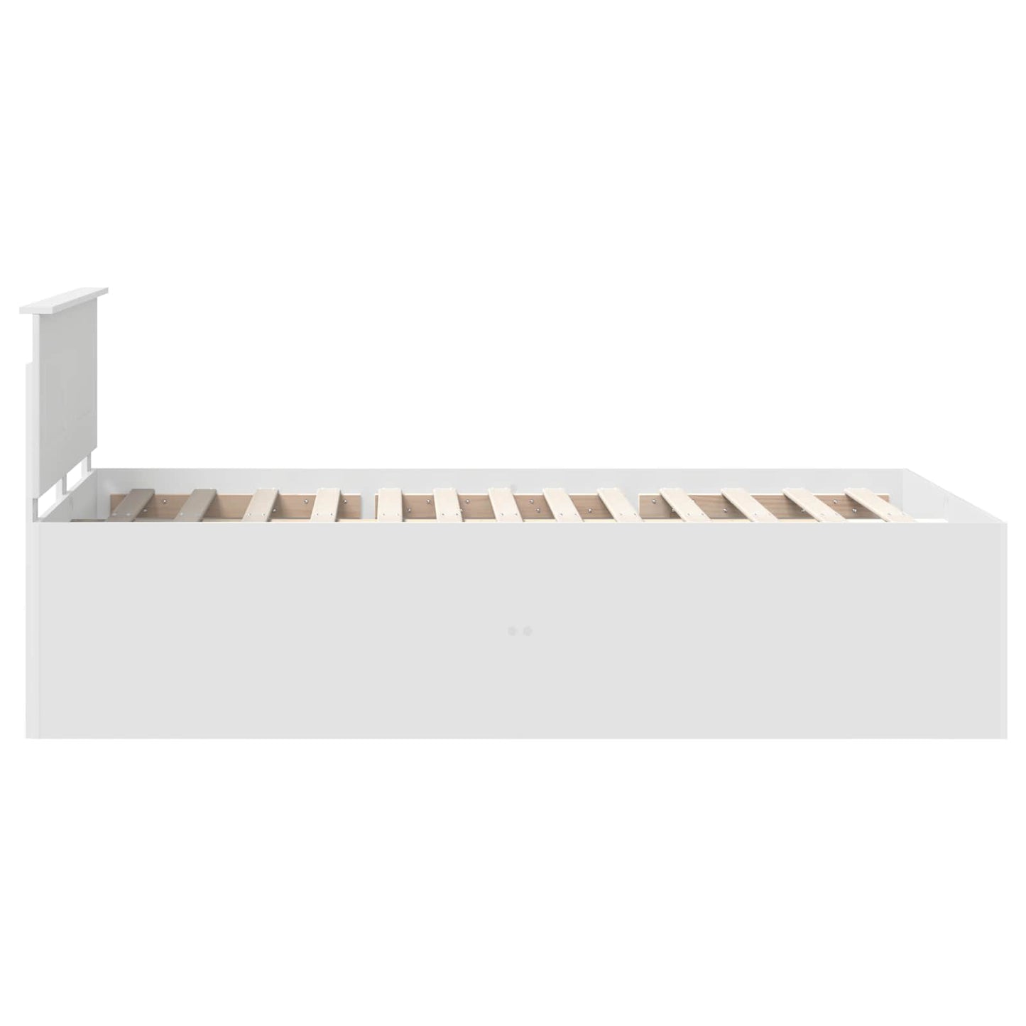 Sengestamme med hodegjerde Hvit 135 x 190 cm Konstruert tre