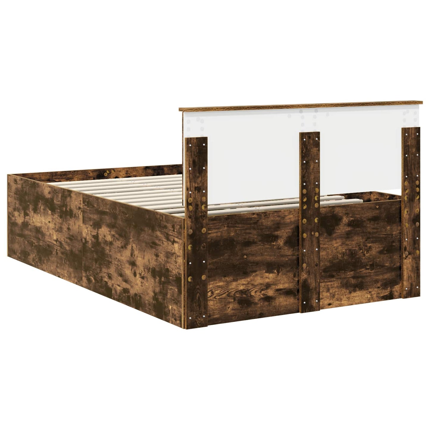 Sengestamme med hodegjerde Røkt eik 135 x 190 cm Konstruert tre