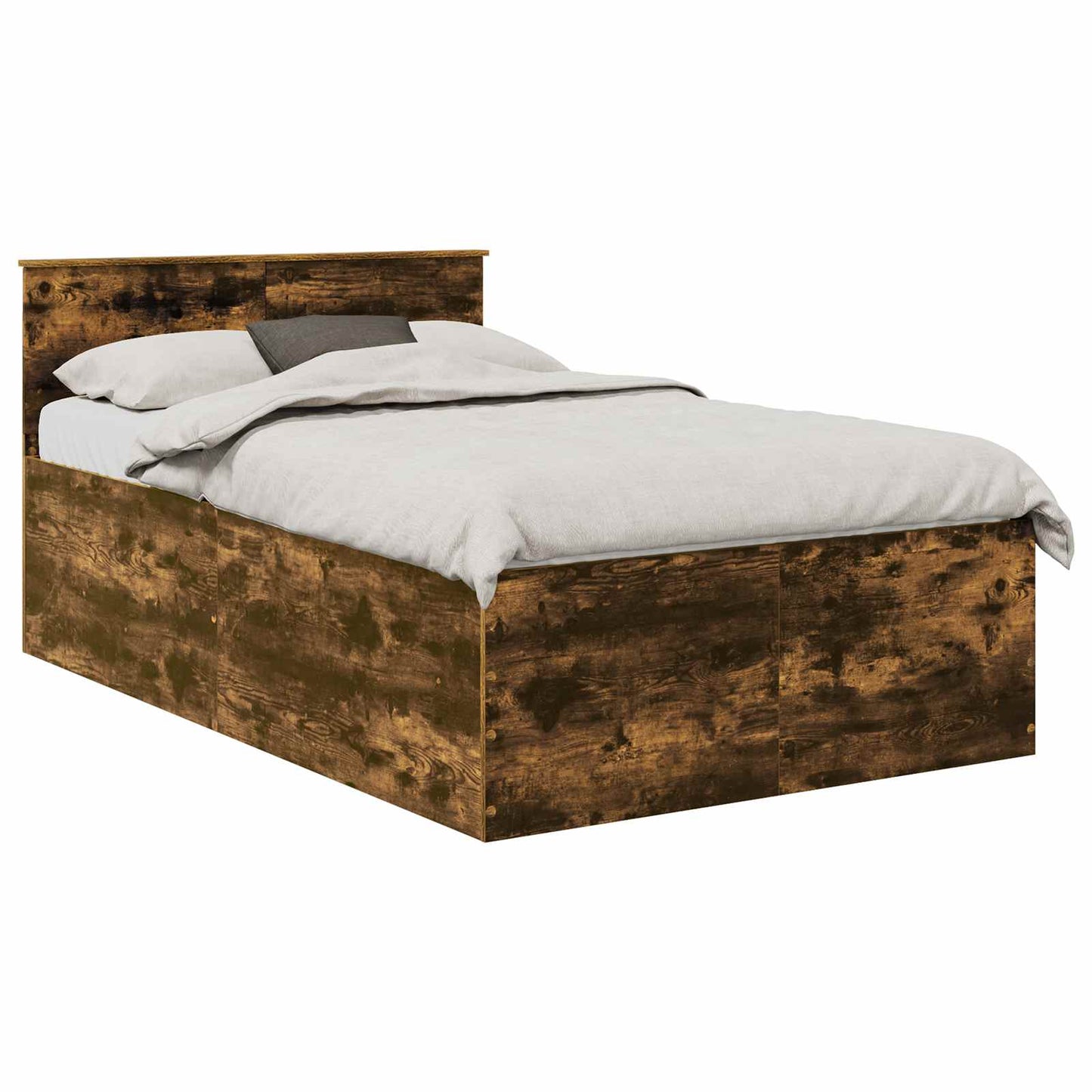 Sengestamme med hodegjerde Røkt eik 120 x 190 cm Konstruert tre