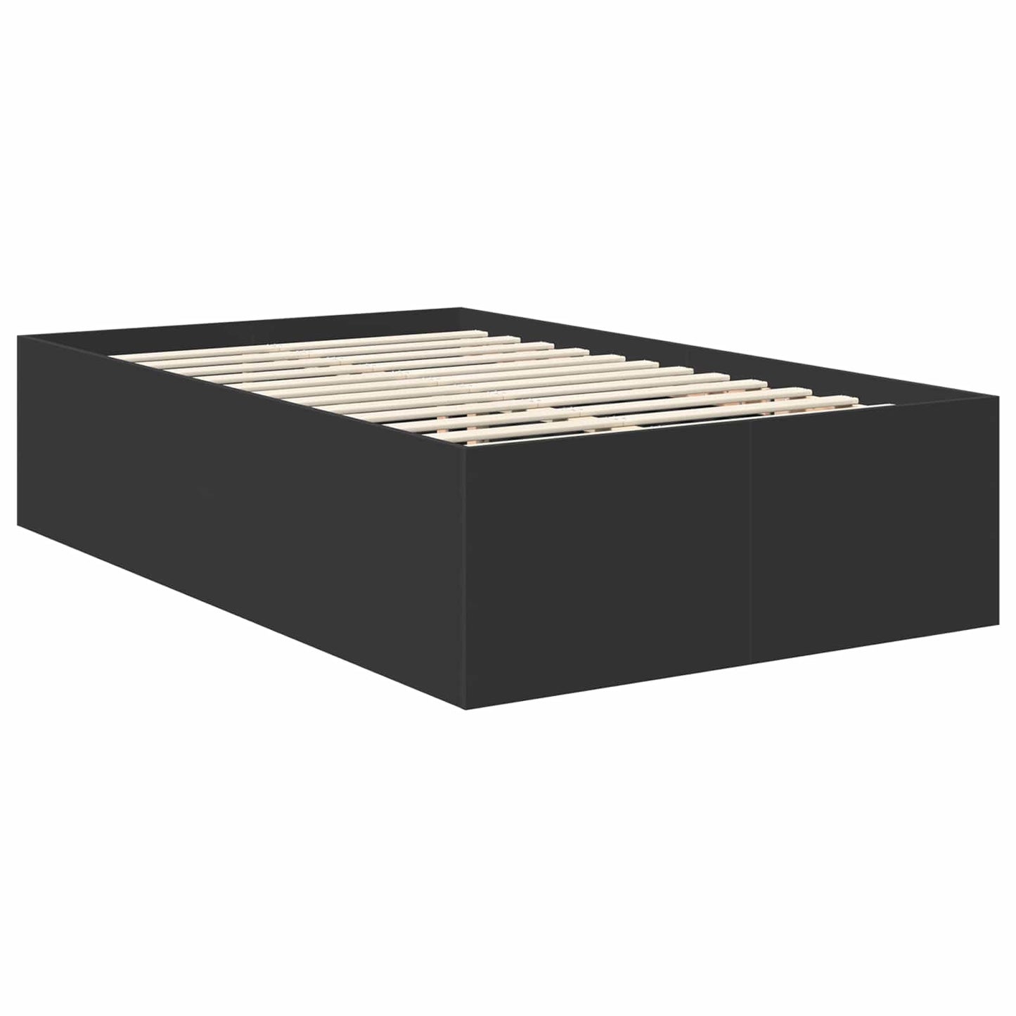 Sengestamme med hodegjerde Svart 120 x 200 cm Konstruert tre
