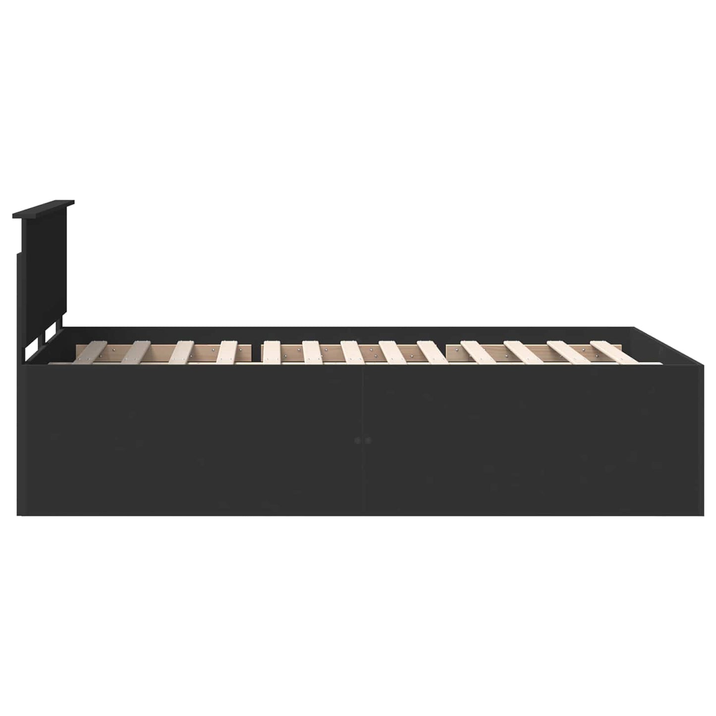 Sengestamme med hodegjerde Svart 120 x 200 cm Konstruert tre