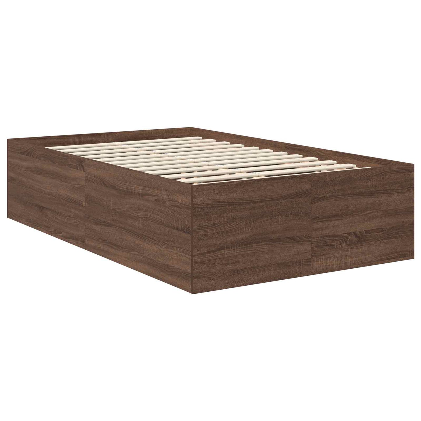 Sengestamme med hodegjerde Brun Eik 120 x 200 cm Konstruert tre