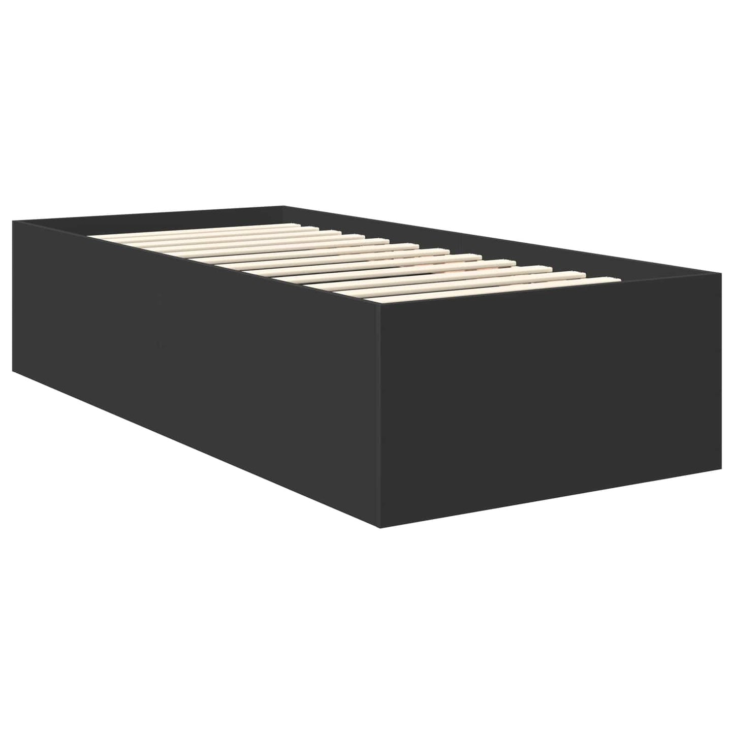 Sengestamme med hodegjerde Svart 120 x 200 cm Konstruert tre