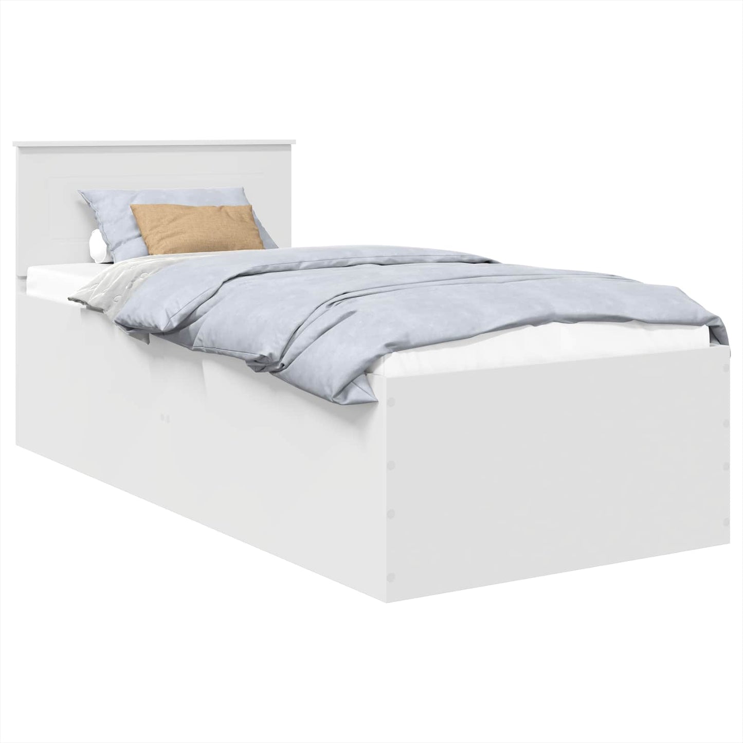 Sengestamme med hodegjerde Hvit 75 x 190 cm Konstruert tre
