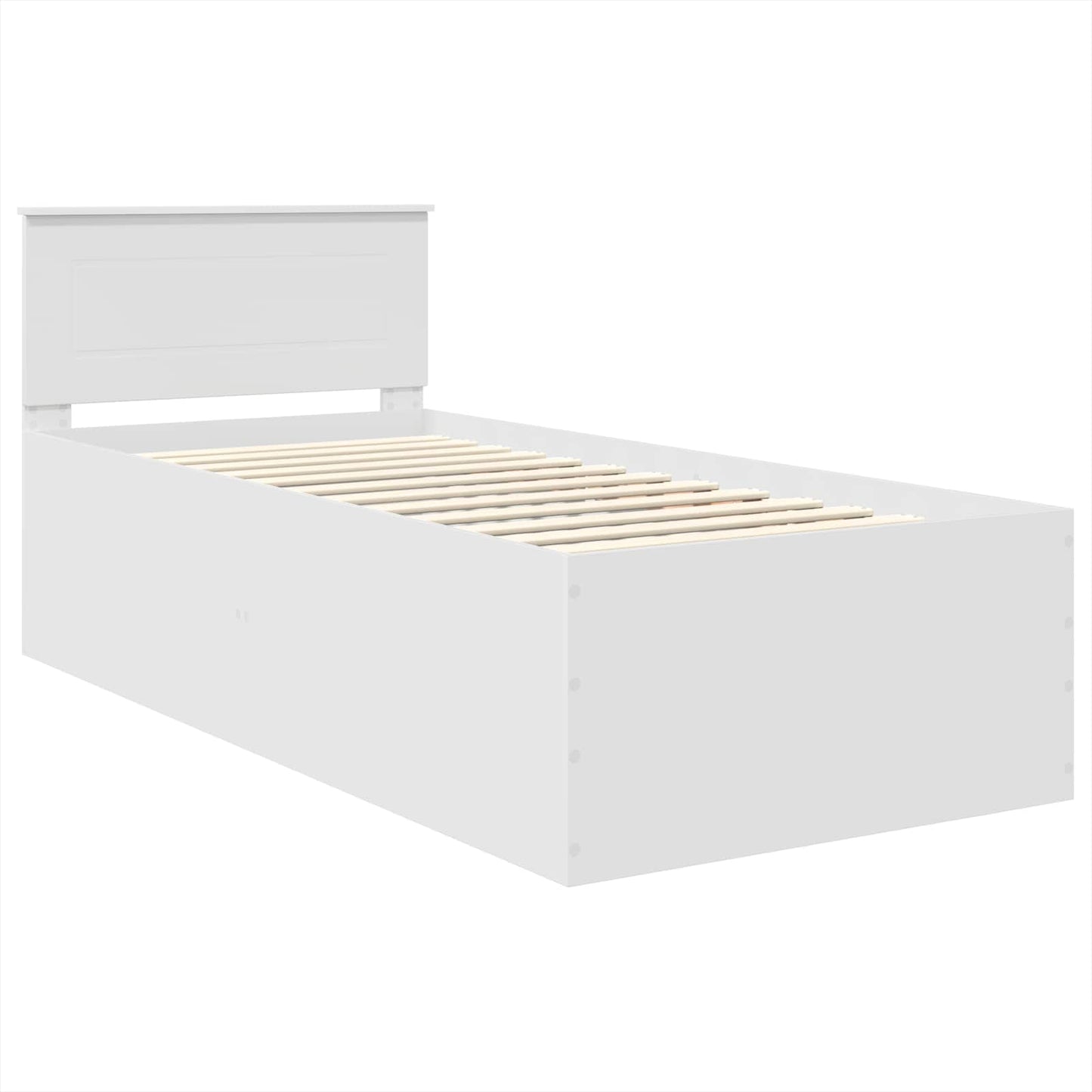 Sengestamme med hodegjerde Hvit 75 x 190 cm Konstruert tre