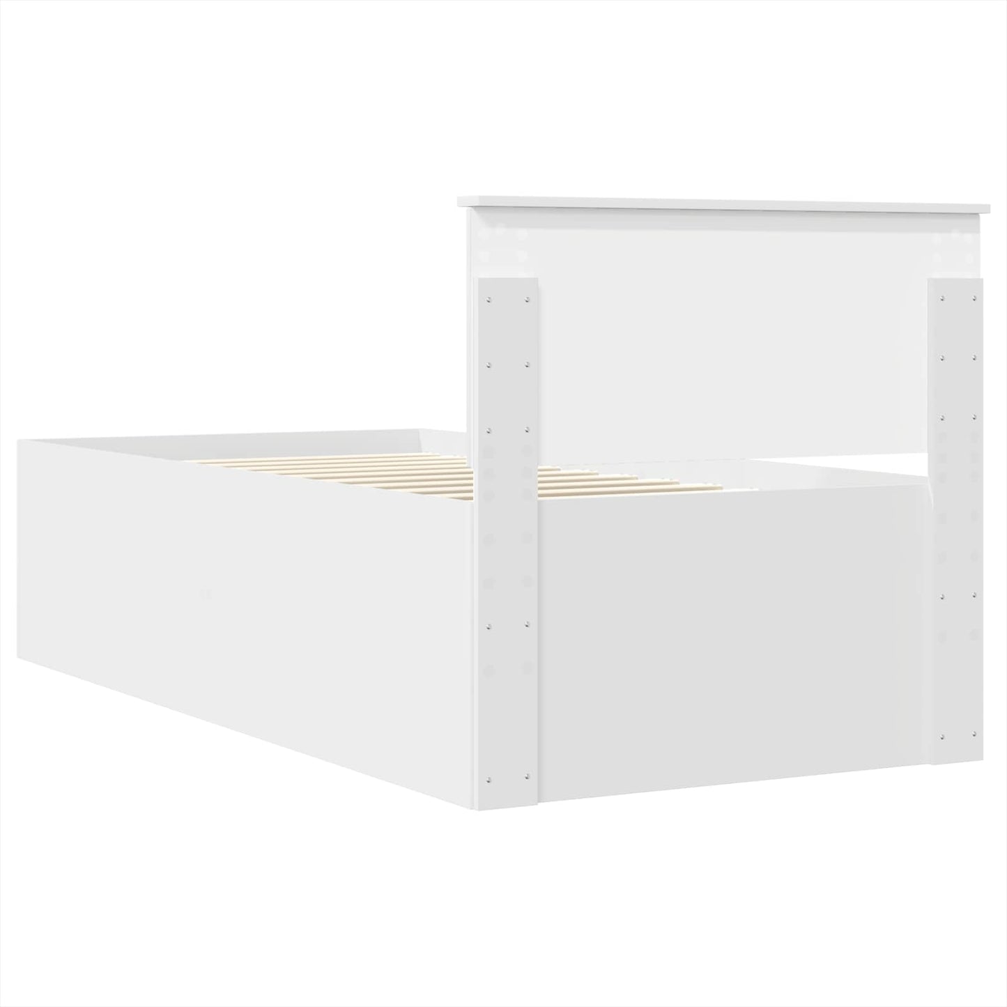 Sengestamme med hodegjerde Hvit 75 x 190 cm Konstruert tre