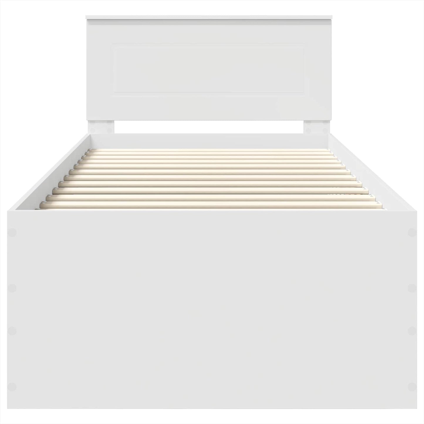 Sengestamme med hodegjerde Hvit 75 x 190 cm Konstruert tre