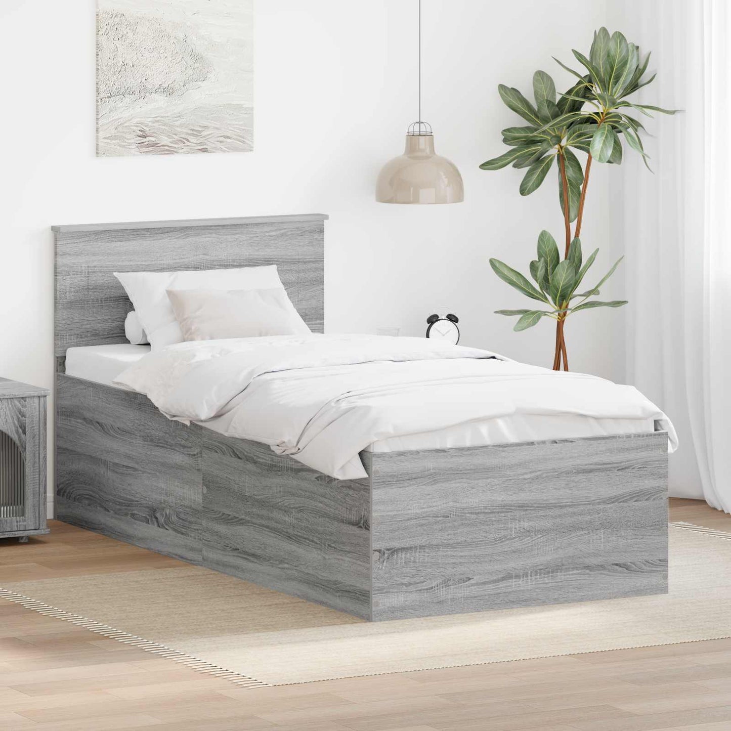 Sengestamme Grå Sonoma 75 x 190 cm Konstruert tre
