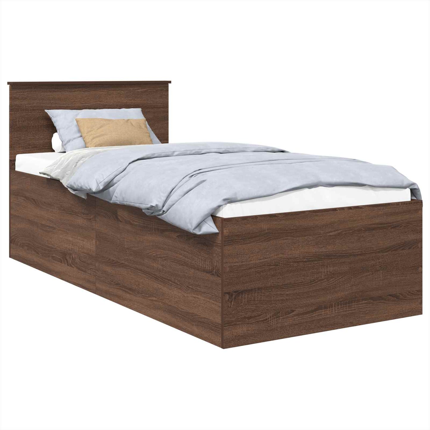 Sengestamme med hodegjerde Brun Eik 75 x 190 cm Konstruert tre