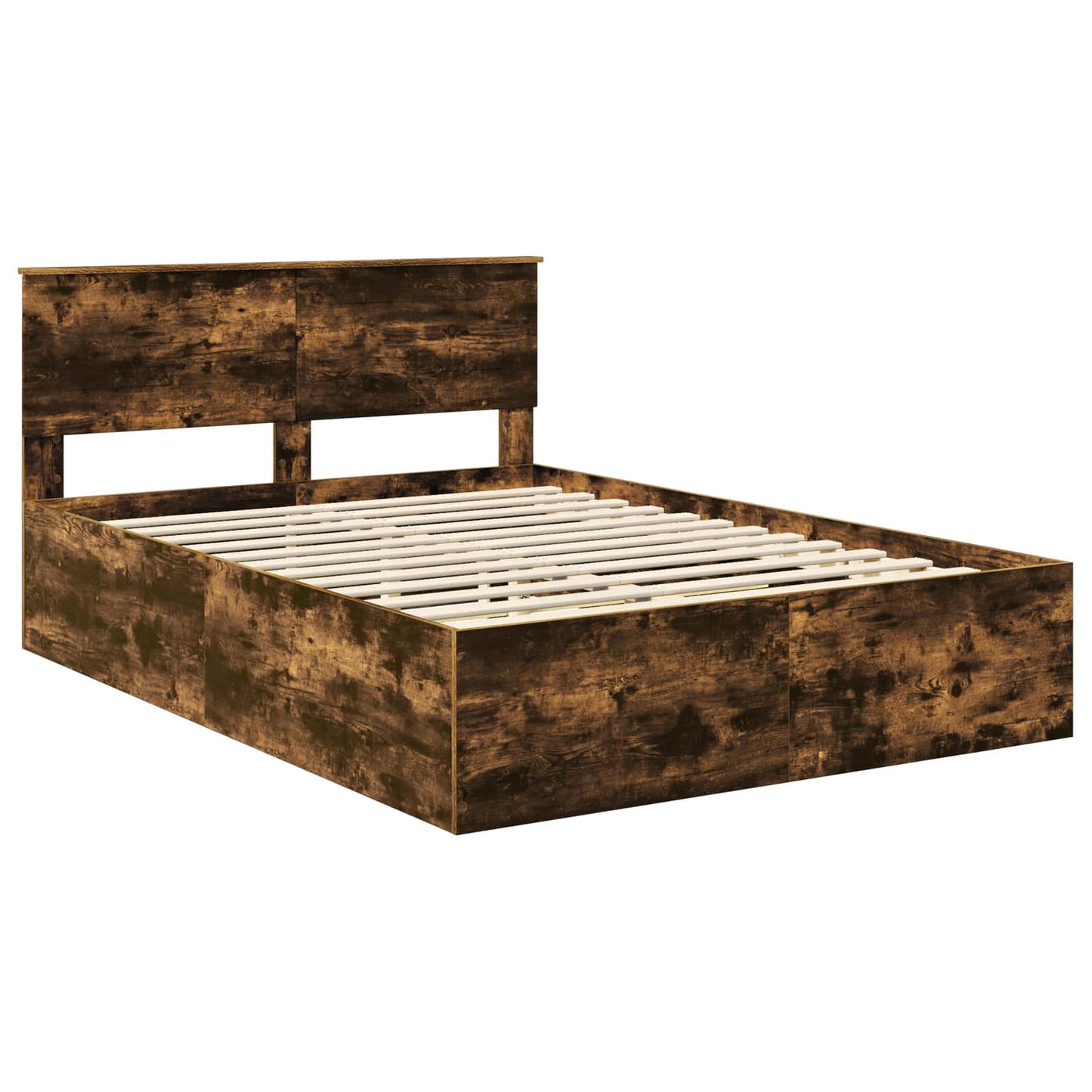 Sengestamme med hodegjerde Røkt eik 150 x 200 cm Konstruert tre